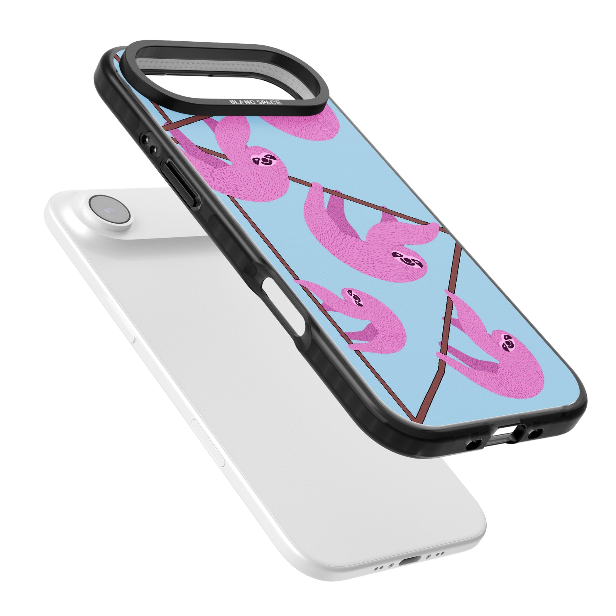 Pink Sloth iPhone 17 Air Impact Pro Black Phone Case Colours