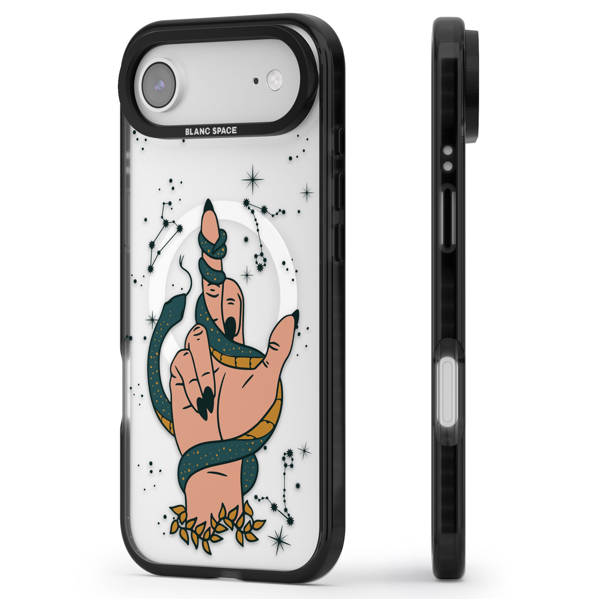 Snakes, Stars And Cynicism iPhone 17 Air Impact Pro Black Phone Case Side Profile