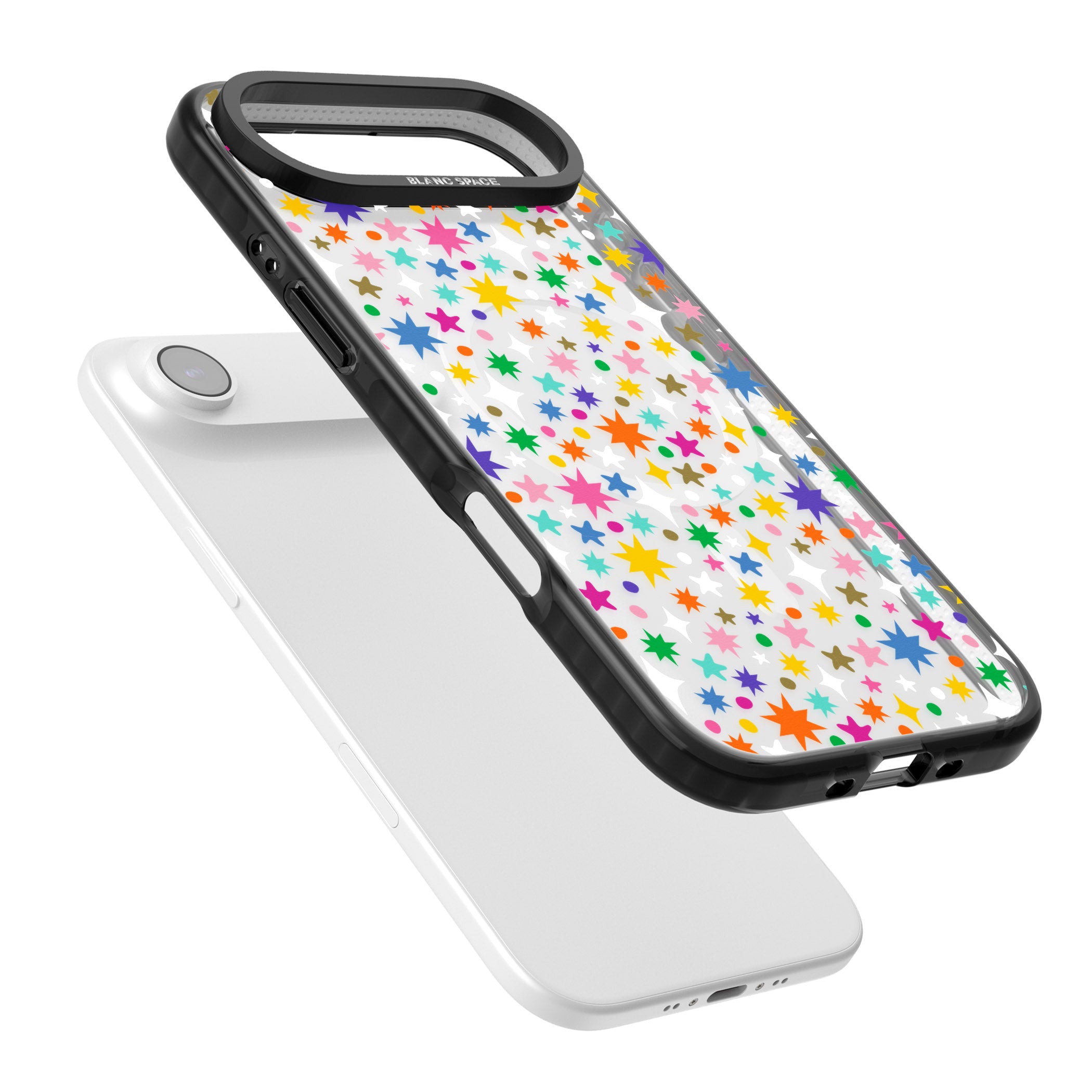 Rainbow Starburst iPhone 17 Air Impact Pro Black Phone Case Colours