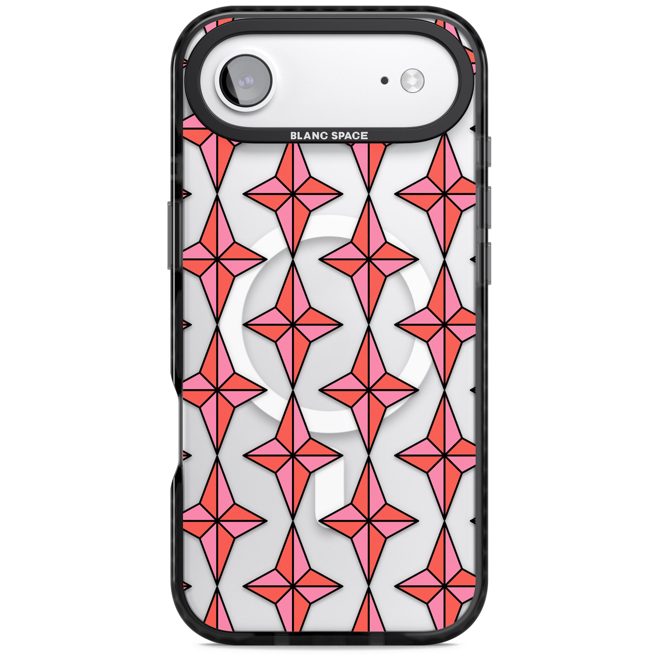 Rose Stars Pattern (Clear) iPhone 17 Air Impact Pro Black Phone Case