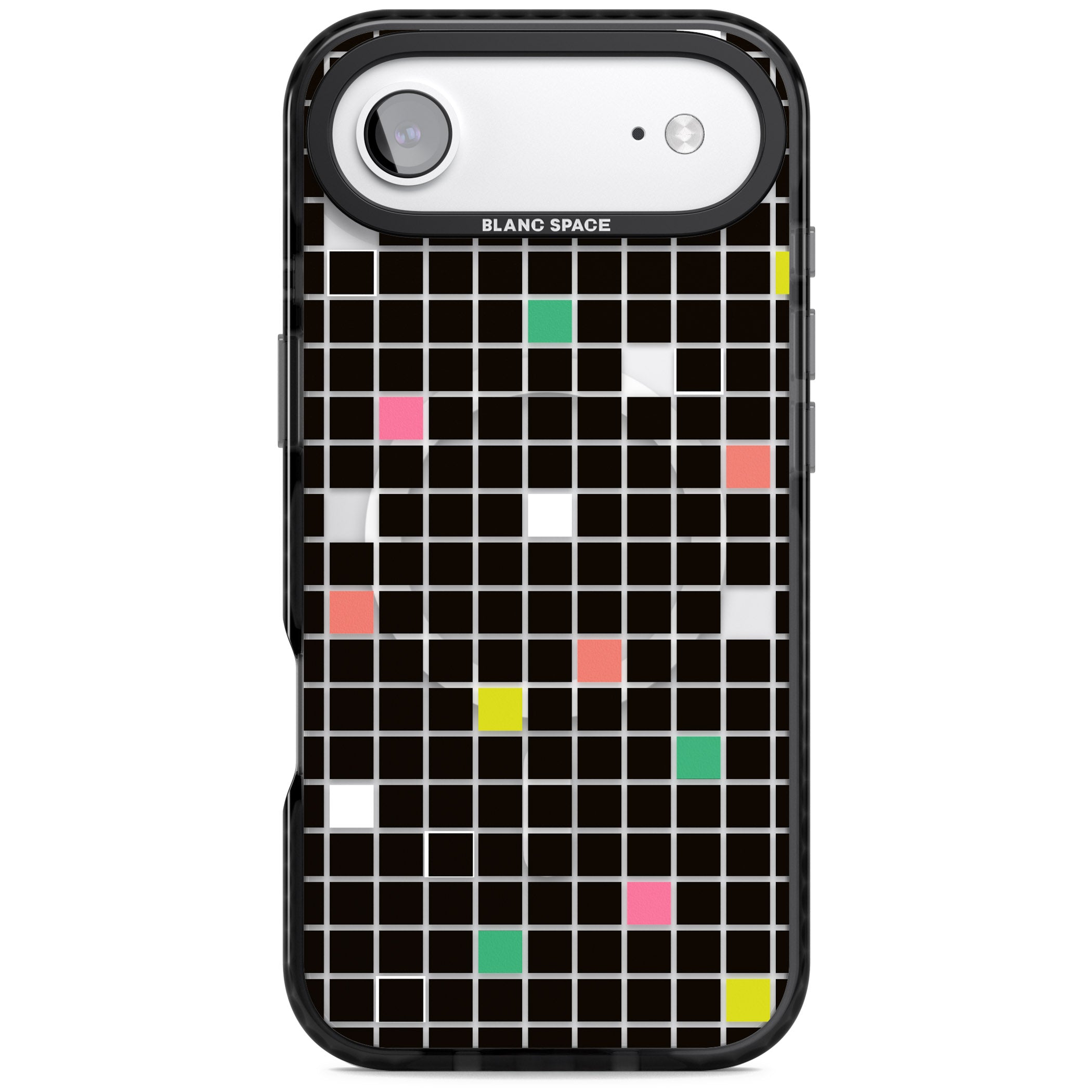 Vibrant Black Geometric Grid iPhone 17 Air Impact Pro Black Phone Case