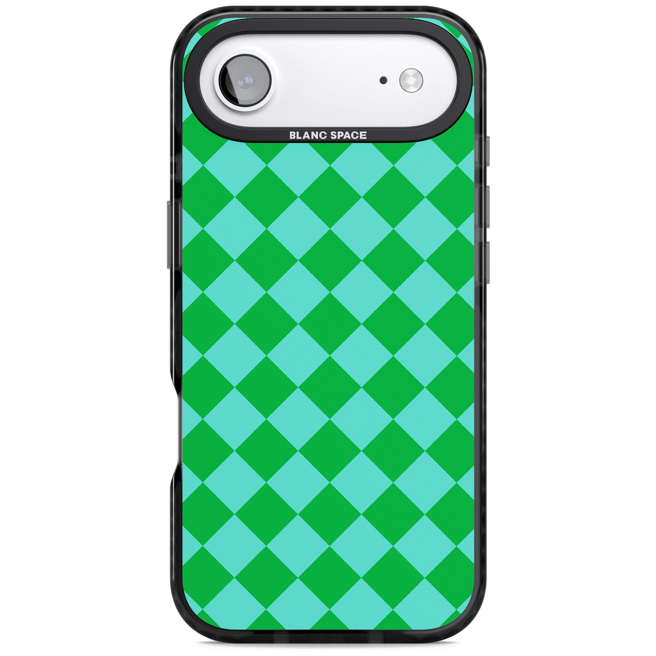 Retro Green Diamond Plaid iPhone 17 Air Impact Pro Black Phone Case