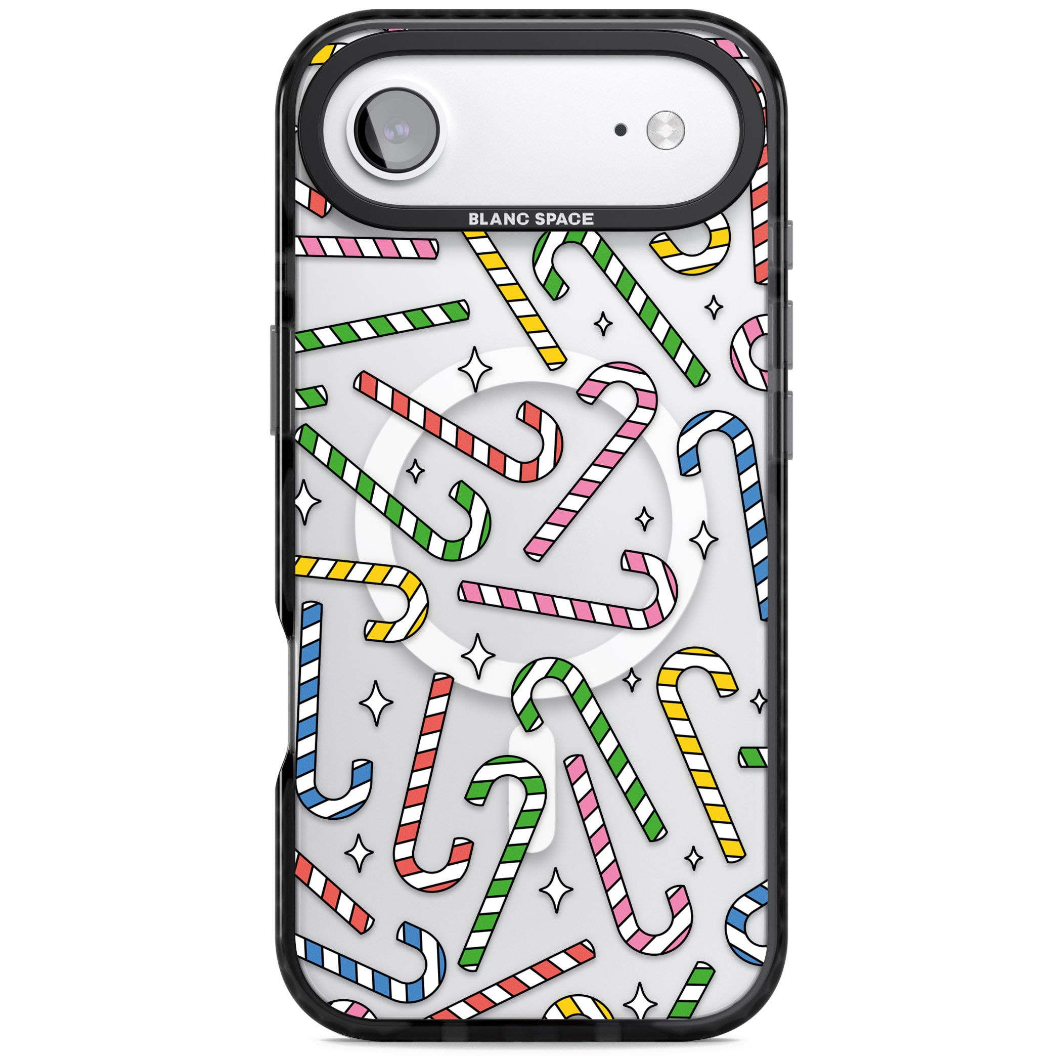 Colourful Stars & Candy Canes iPhone 17 Air Impact Pro Black Phone Case