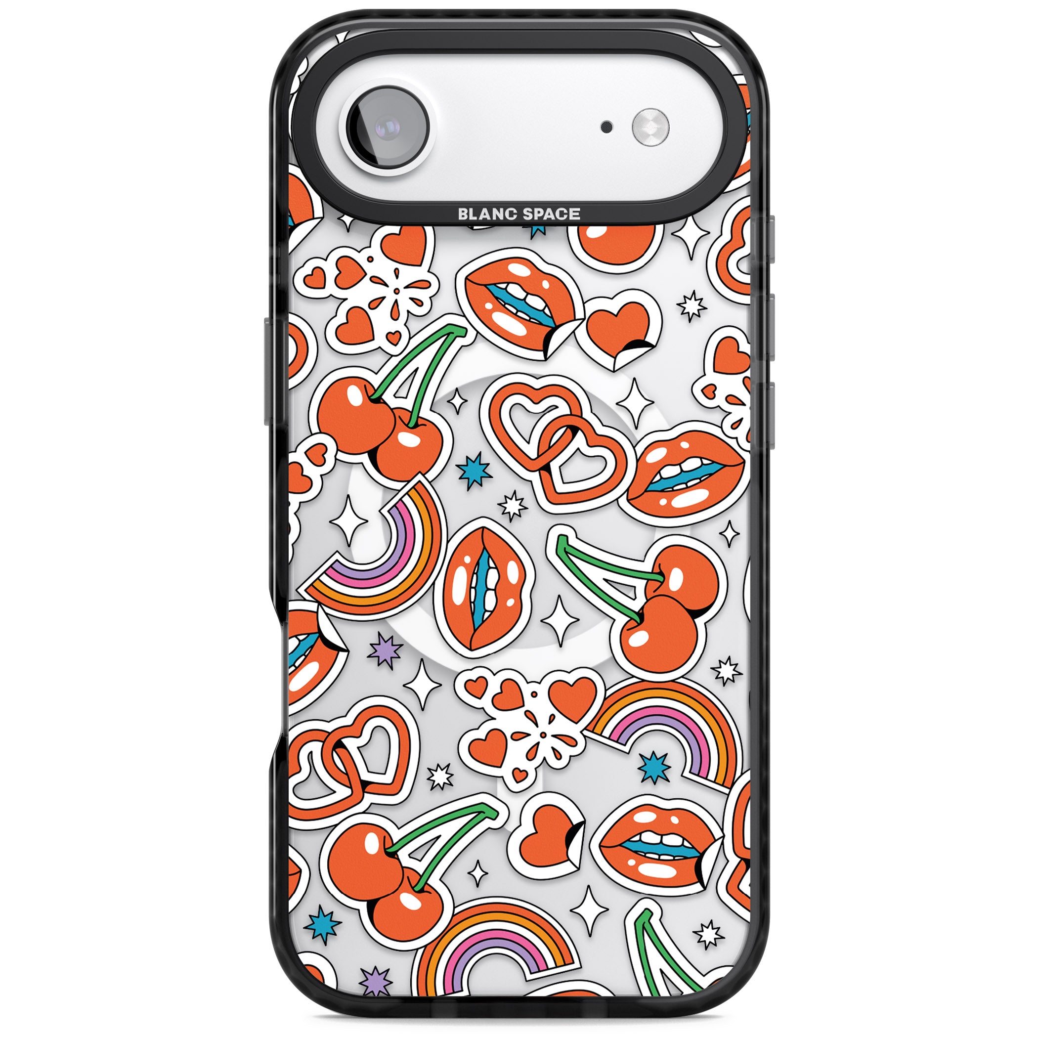 Red Sticker Pop iPhone 17 Air Impact Pro Black Phone Case