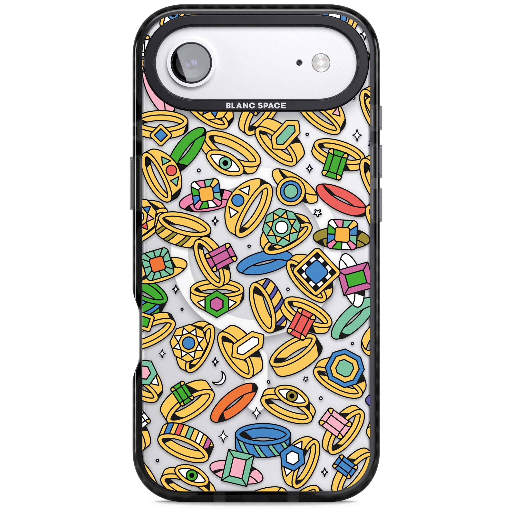 Gemstone Glitz iPhone 17 Air Impact Pro Black Phone Case