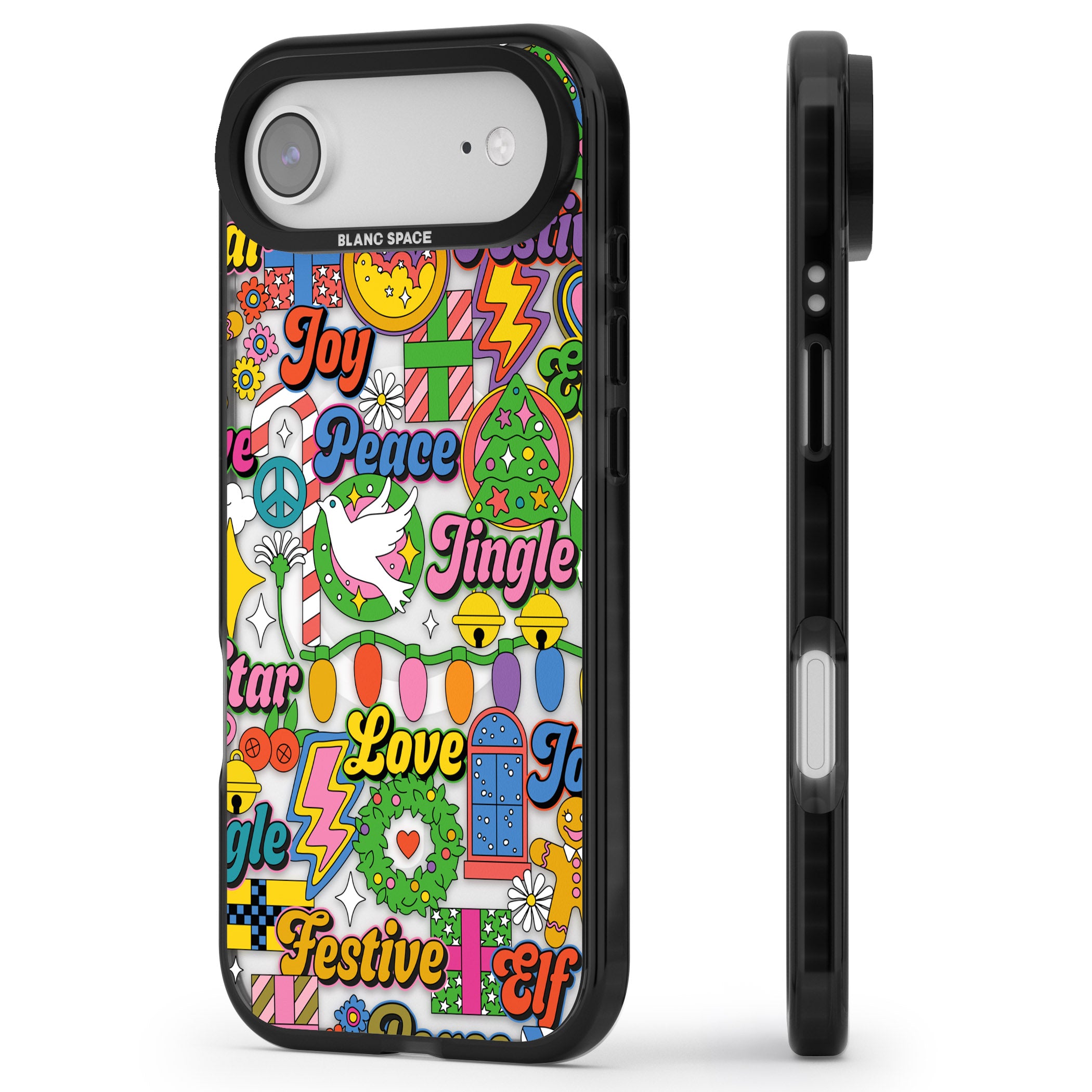 Peace & Festivities iPhone 17 Air Impact Pro Black Phone Case Side Profile