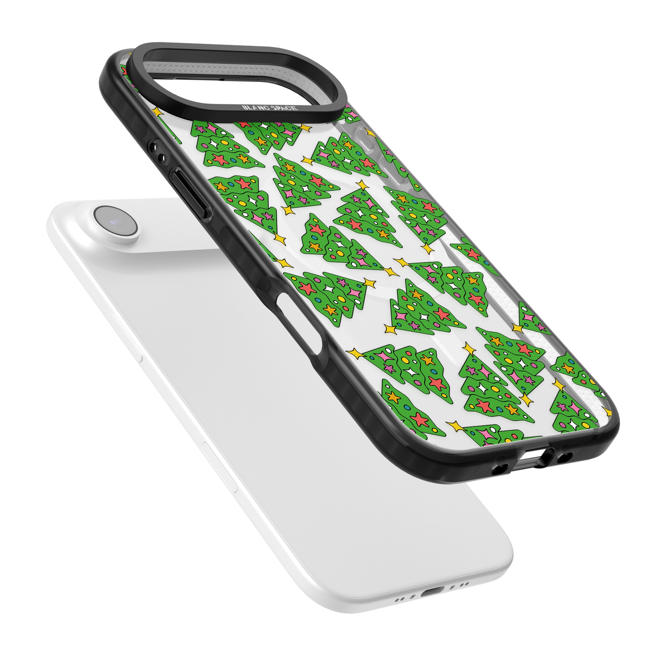 Christmas Tree Pattern iPhone 17 Air Impact Pro Black Phone Case Colours