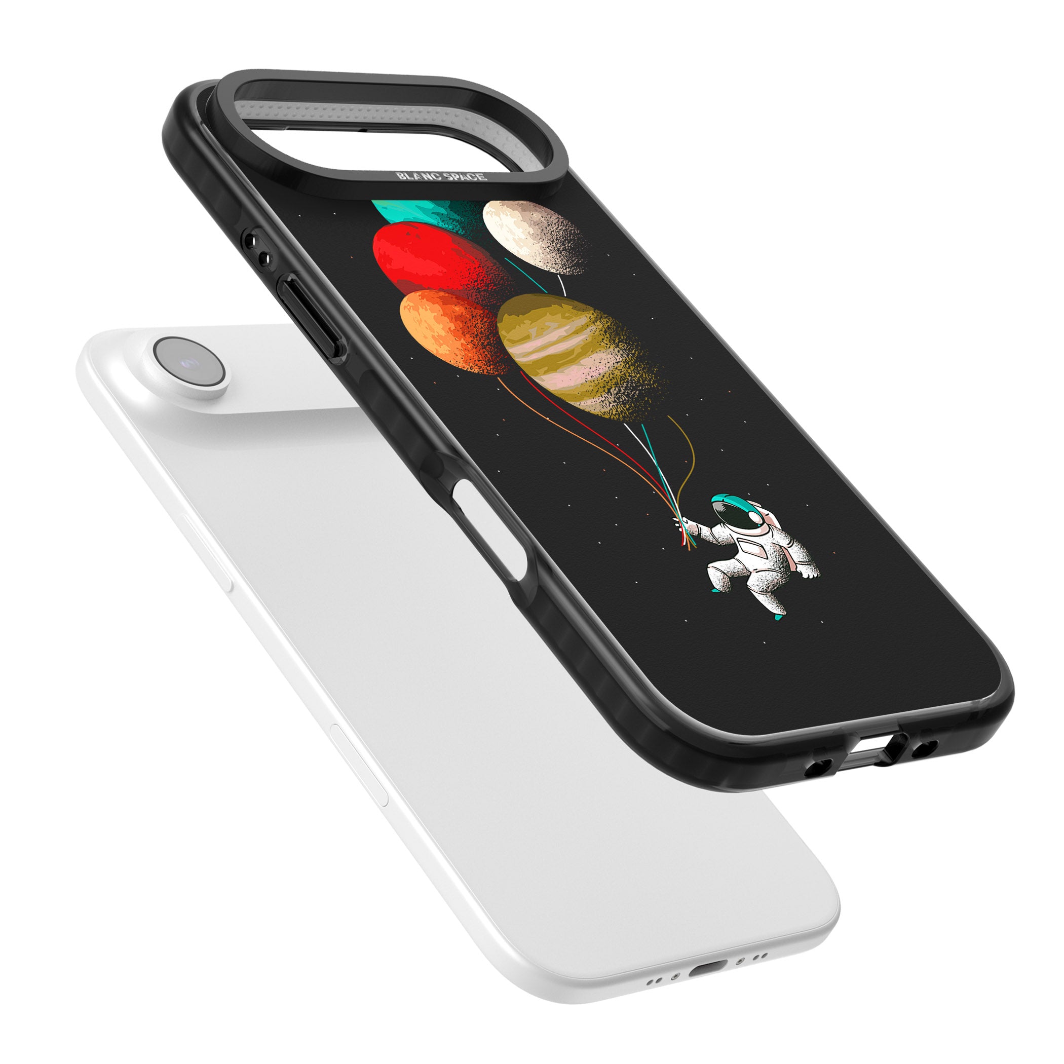Astronaut Balloon Planets iPhone 17 Air Impact Pro Black Phone Case Colours
