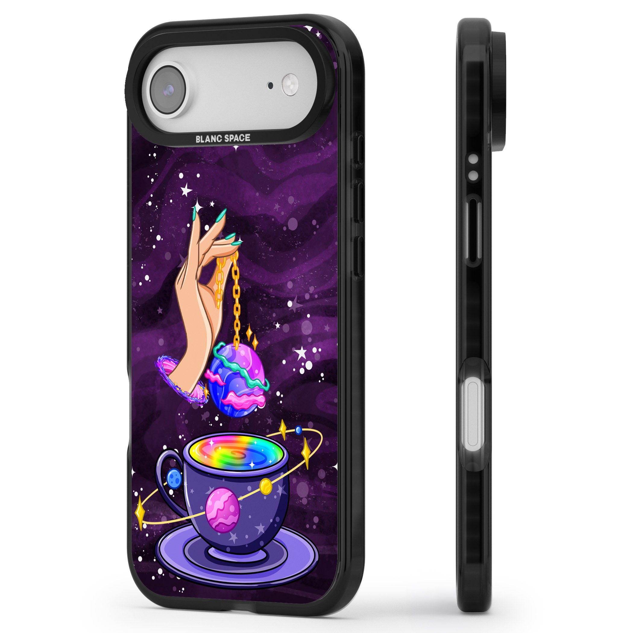 Space Tea iPhone 17 Air Impact Pro Black Phone Case Side Profile