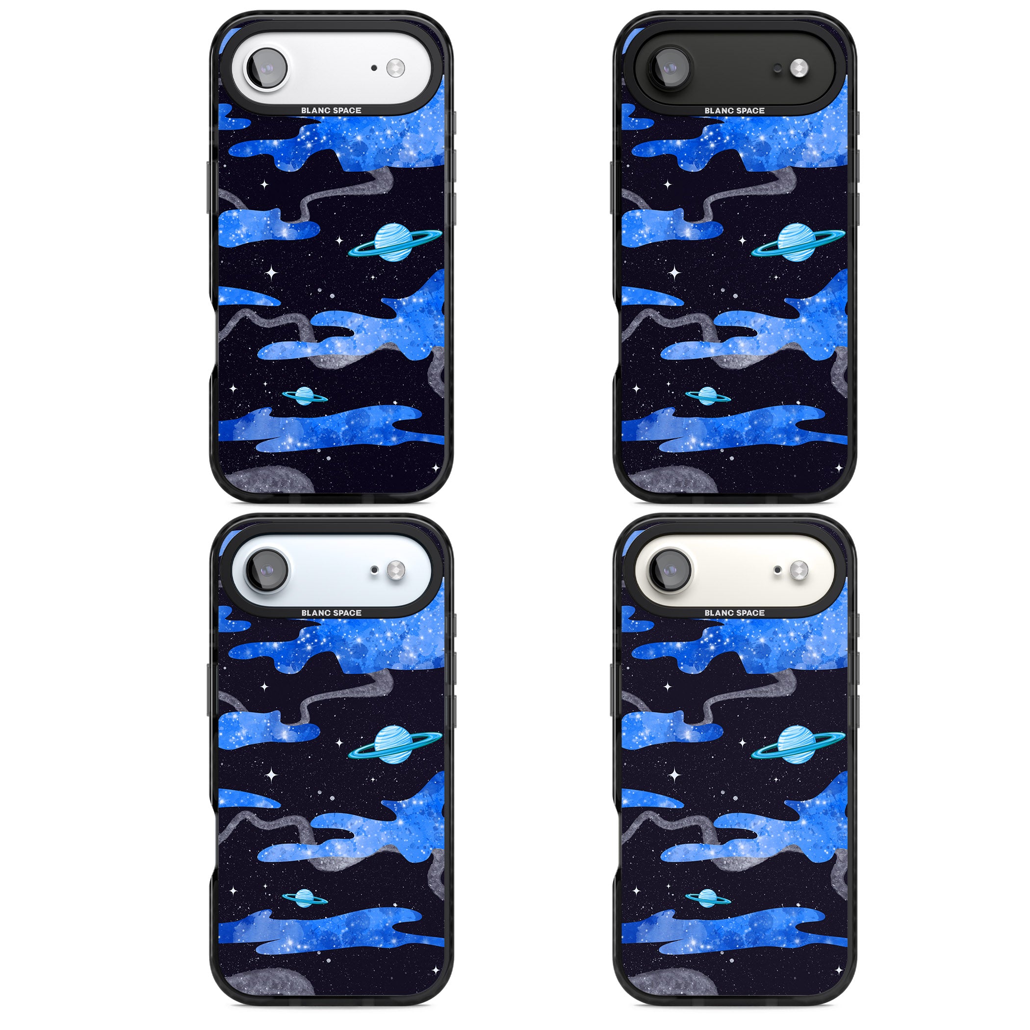 Blue Galaxy iPhone 17 Air Impact Pro Black Phone Case APT Impact Protection