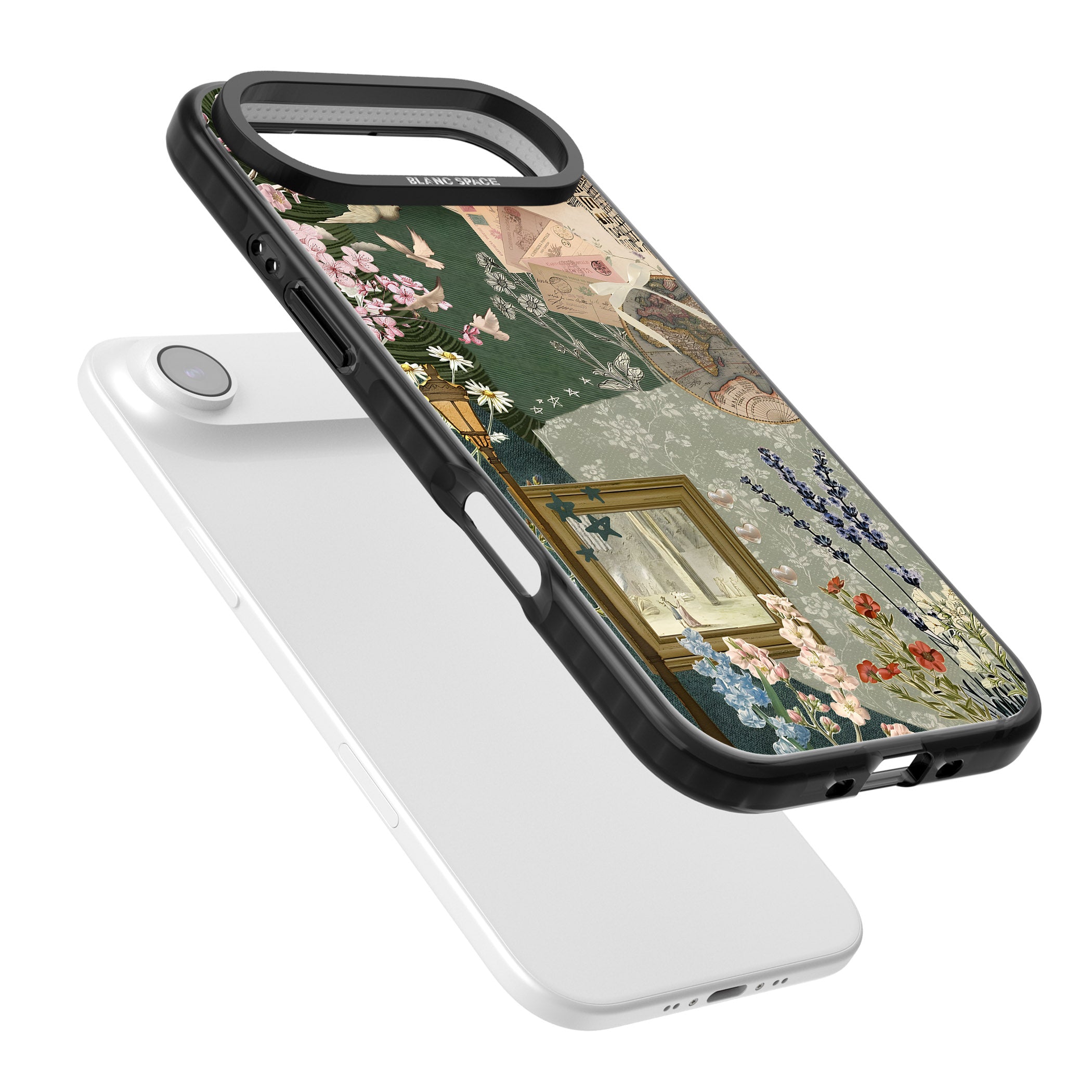 Vintage Spring Collage iPhone 17 Air Impact Pro Black Phone Case Colours