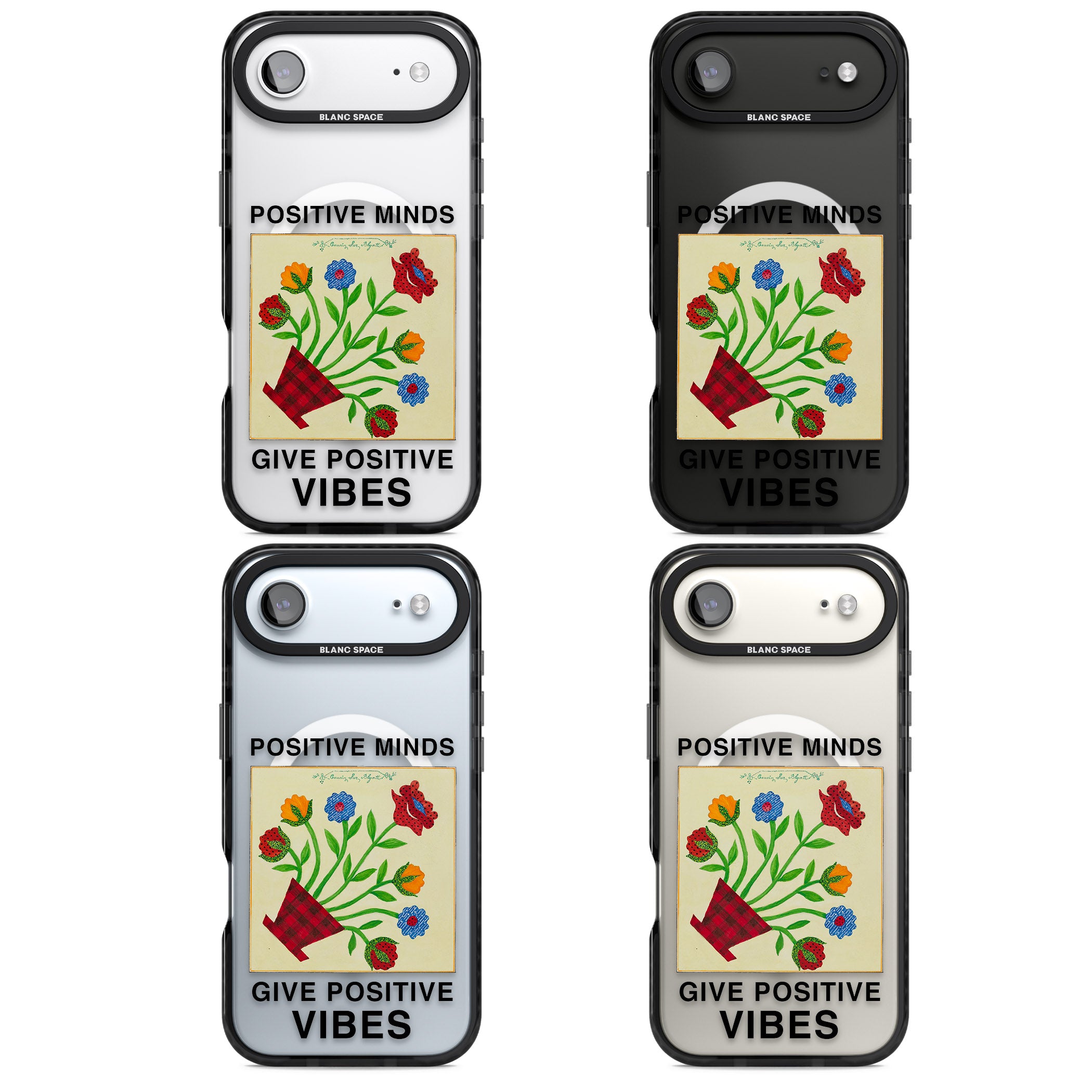 Positive Minds Give Positive Vibes iPhone 17 Air Impact Pro Black Phone Case APT Impact Protection