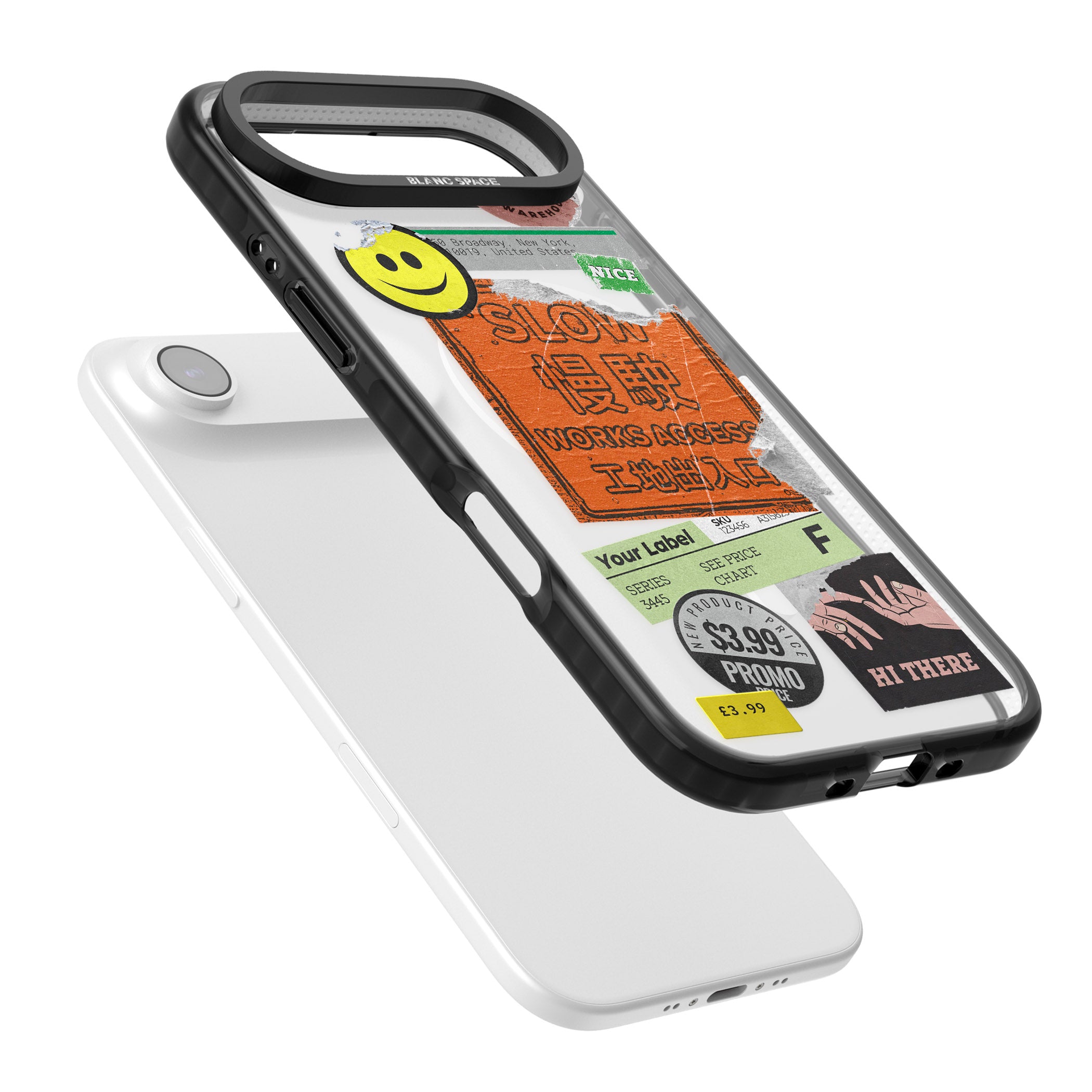 Kanji Signs Sticker Mix iPhone 17 Air Impact Pro Black Phone Case Colours