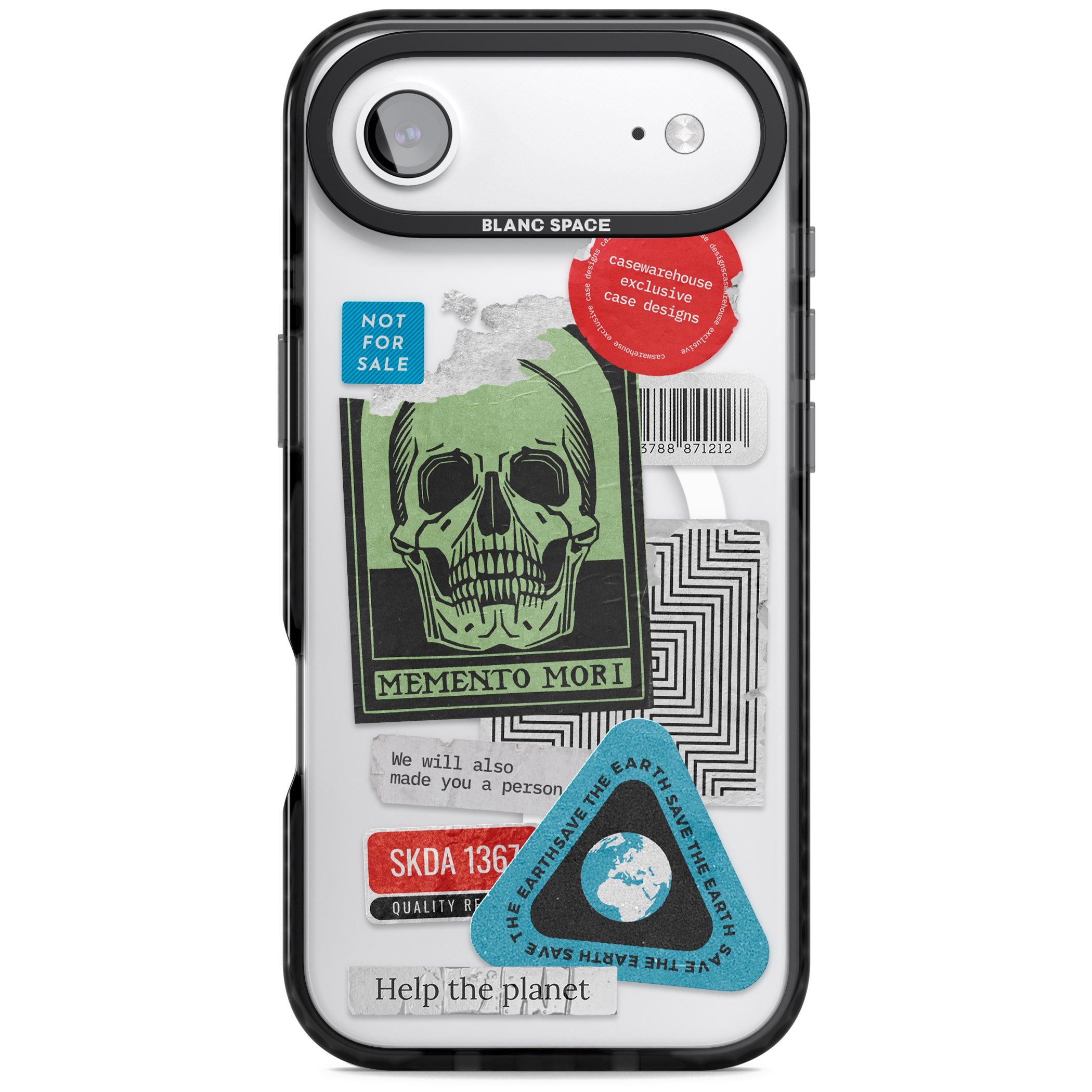 Skull Sticker Mix iPhone 17 Air Impact Pro Black Phone Case