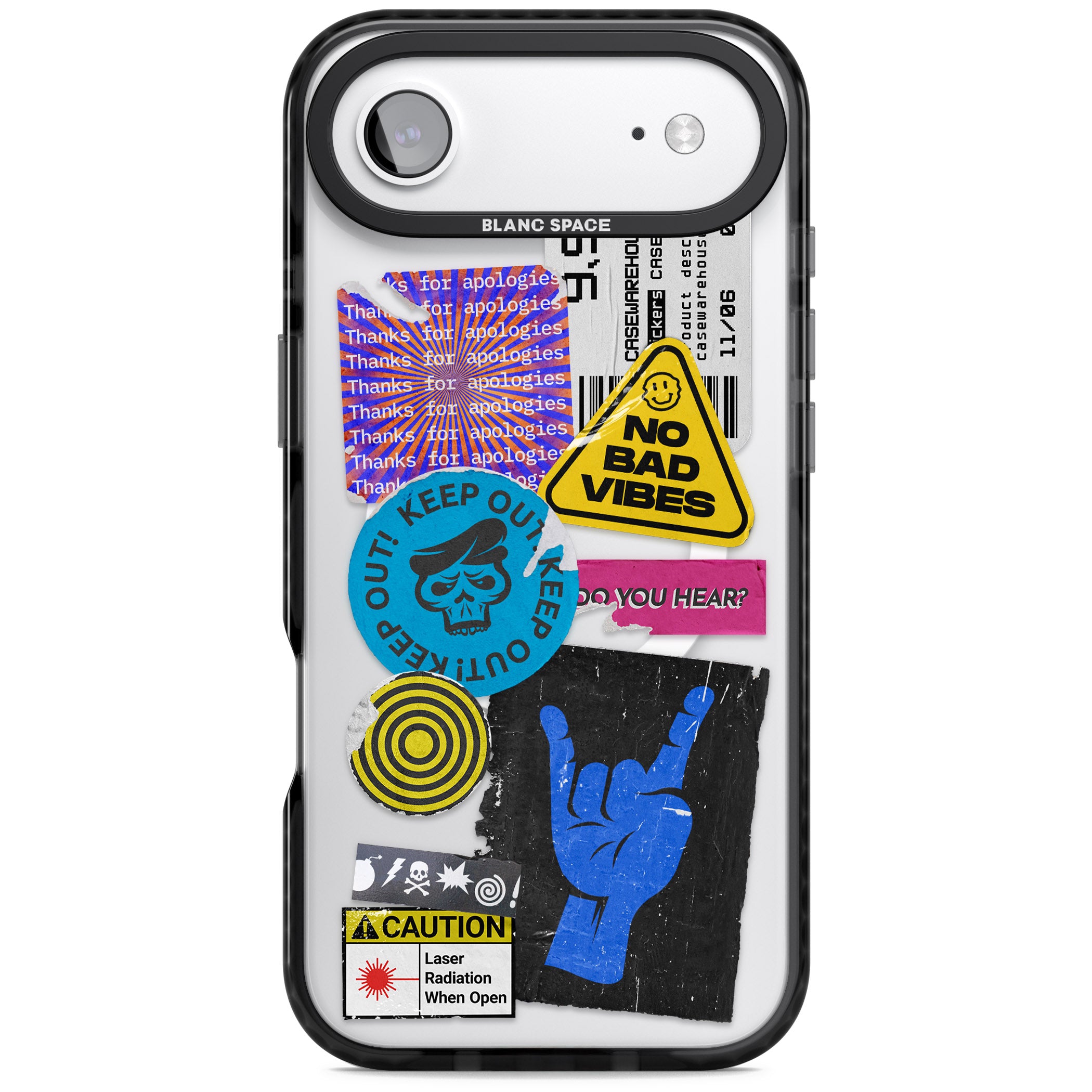 No Bad Vibes Sticker Mix iPhone 17 Air Impact Pro Black Phone Case