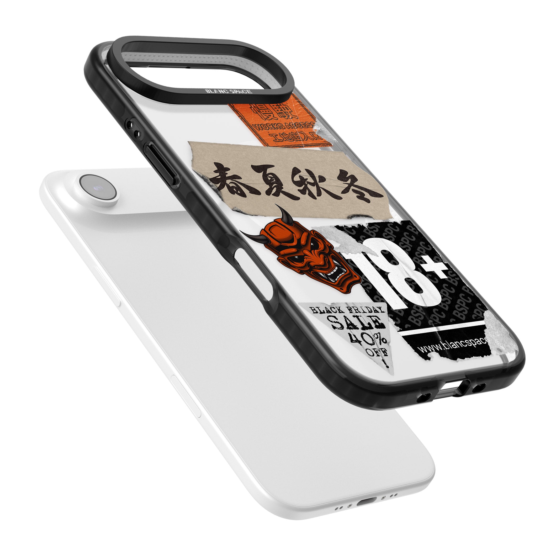 Asian Sticker Mix iPhone 17 Air Impact Pro Black Phone Case Colours