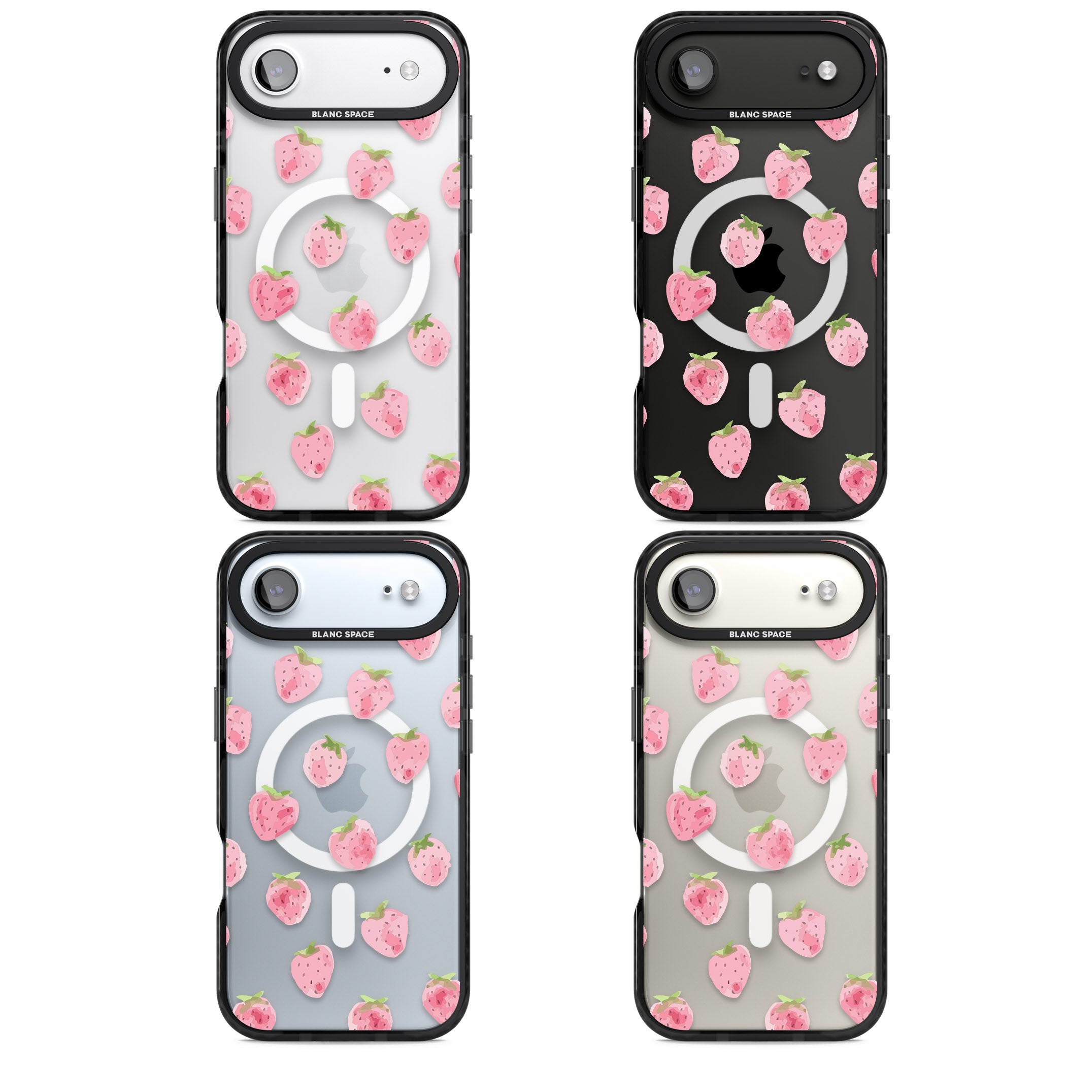 Classic Strawberry iPhone 17 Air Impact Pro Black Phone Case APT Impact Protection