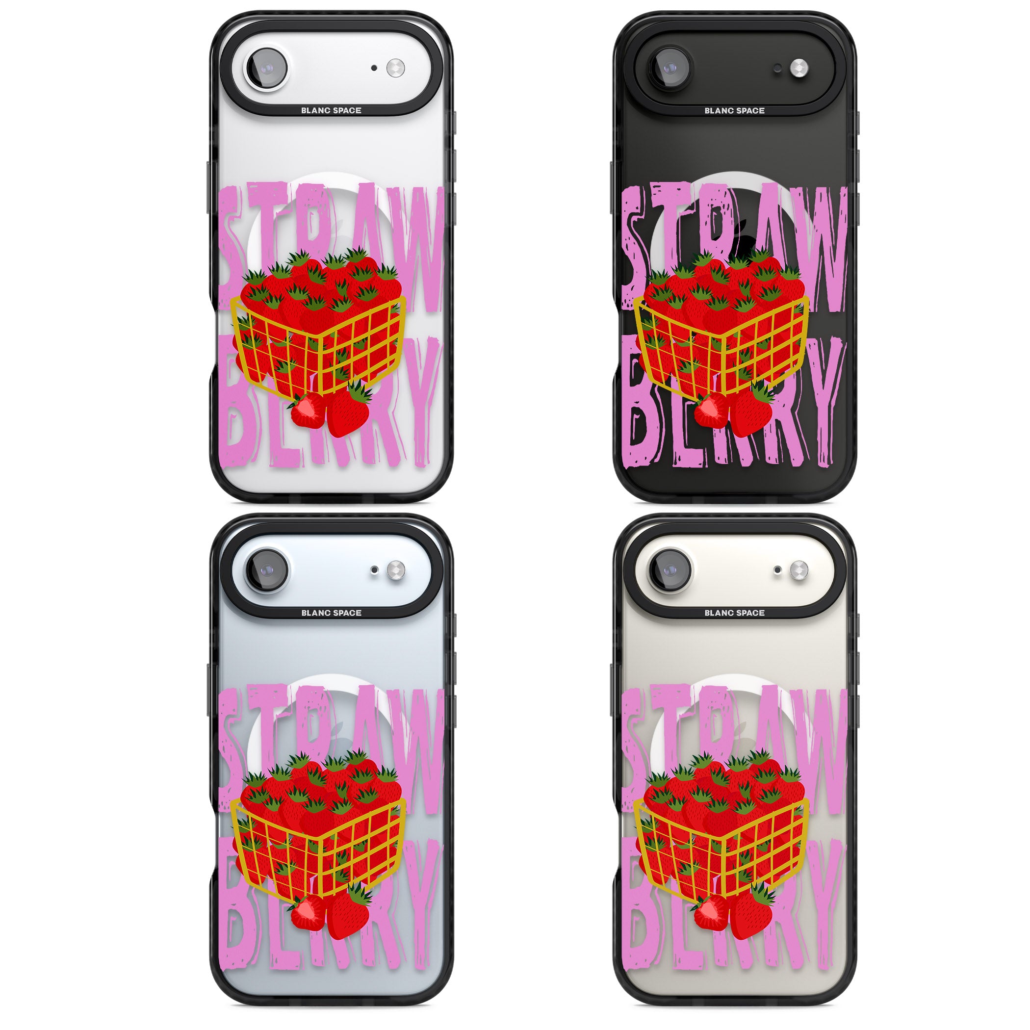 Strawberry Basket iPhone 17 Air Impact Pro Black Phone Case APT Impact Protection