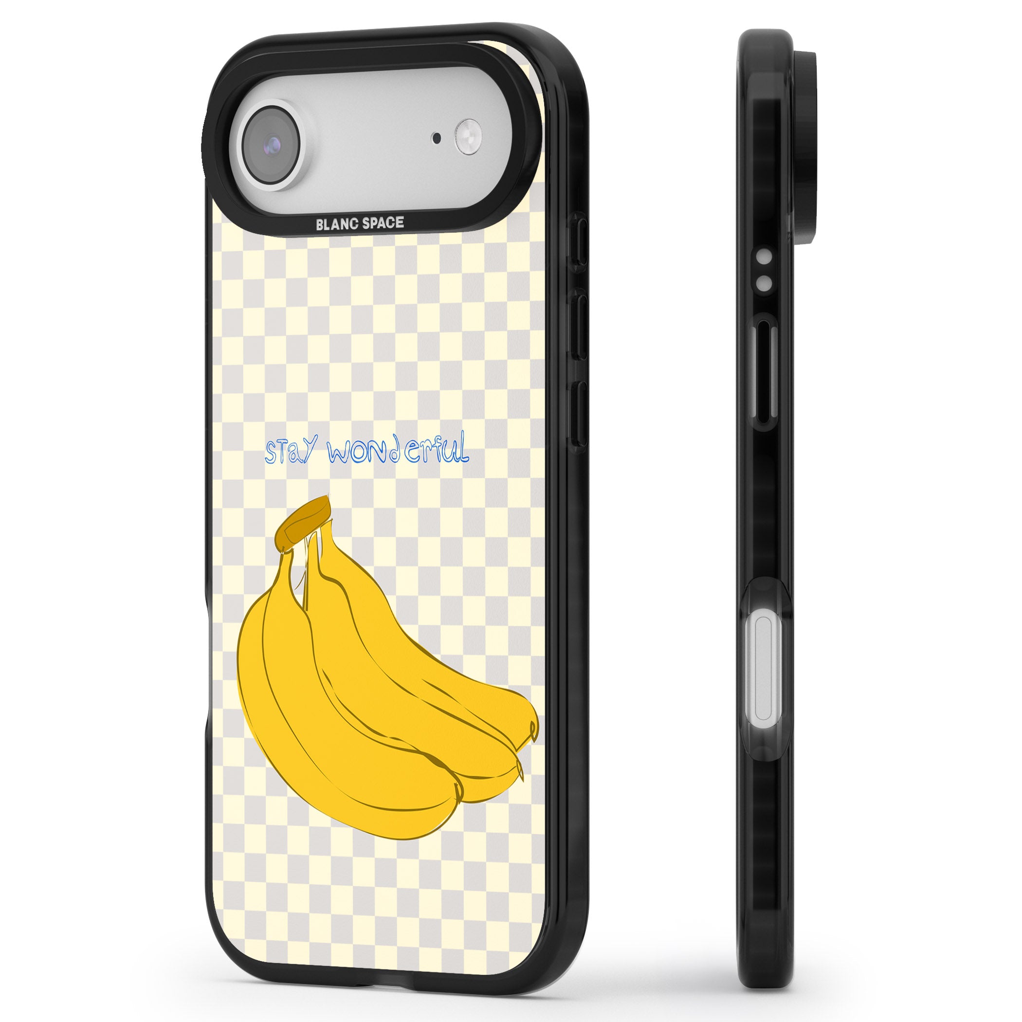 Stay Wonderful Banana iPhone 17 Air Impact Pro Black Phone Case Side Profile