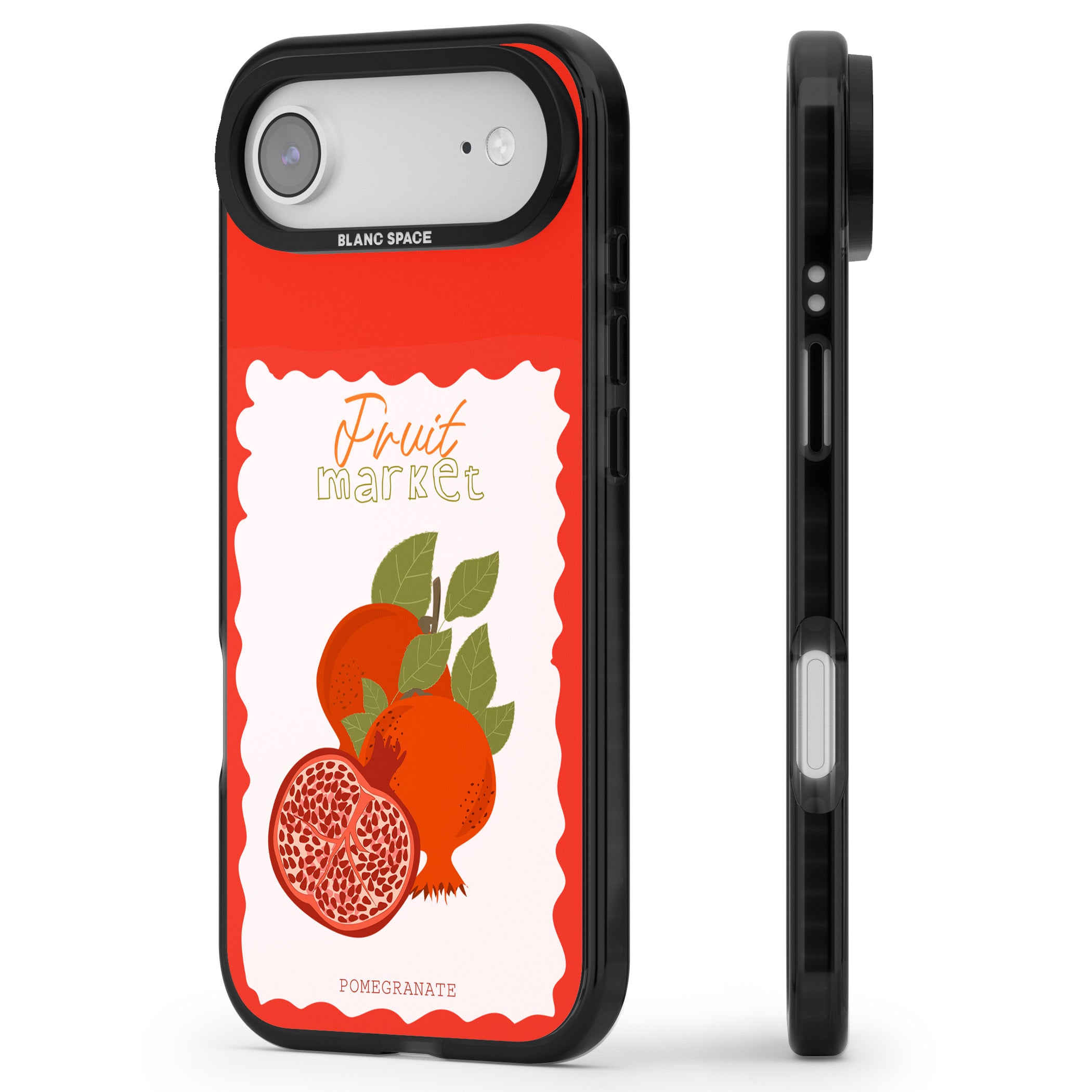 Fruit Market Pomegranate iPhone 17 Air Impact Pro Black Phone Case Side Profile