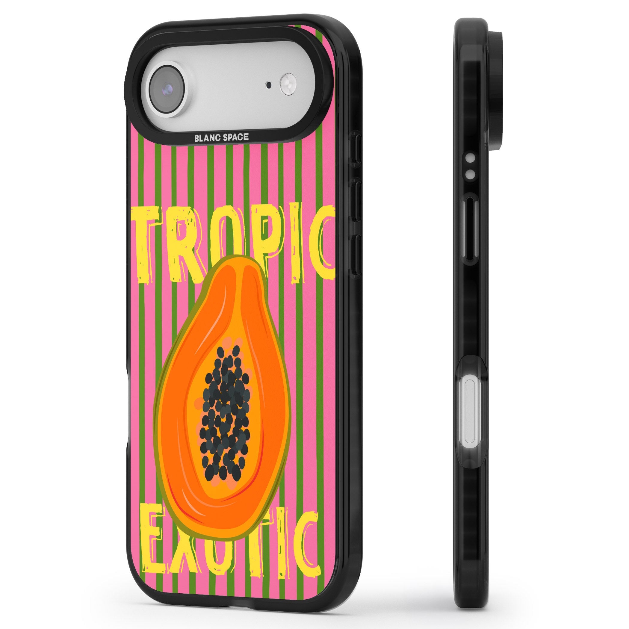 Tropic Exotic iPhone 17 Air Impact Pro Black Phone Case Side Profile