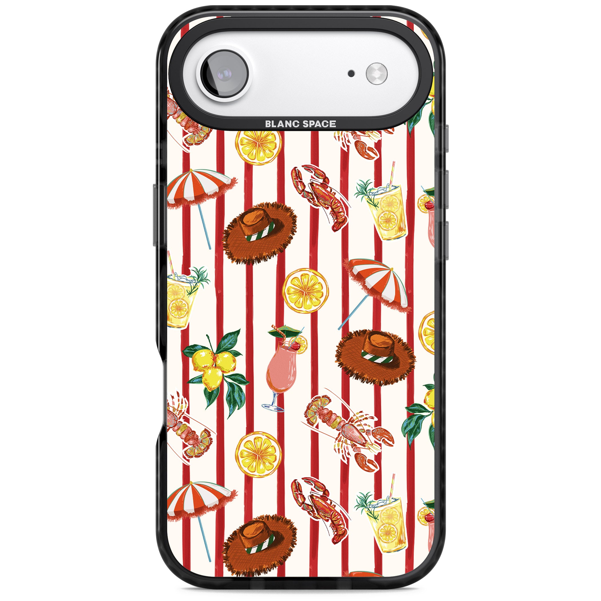 Italian Beach Pattern iPhone 17 Air Impact Pro Black Phone Case