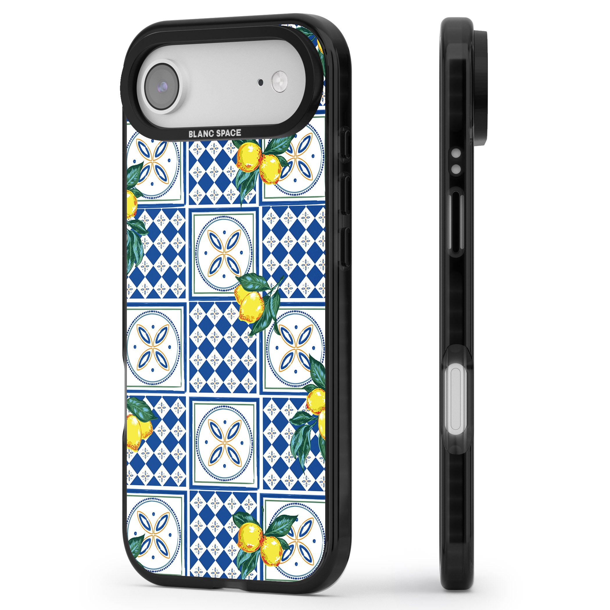 Lemon Tiles iPhone 17 Air Impact Pro Black Phone Case Side Profile