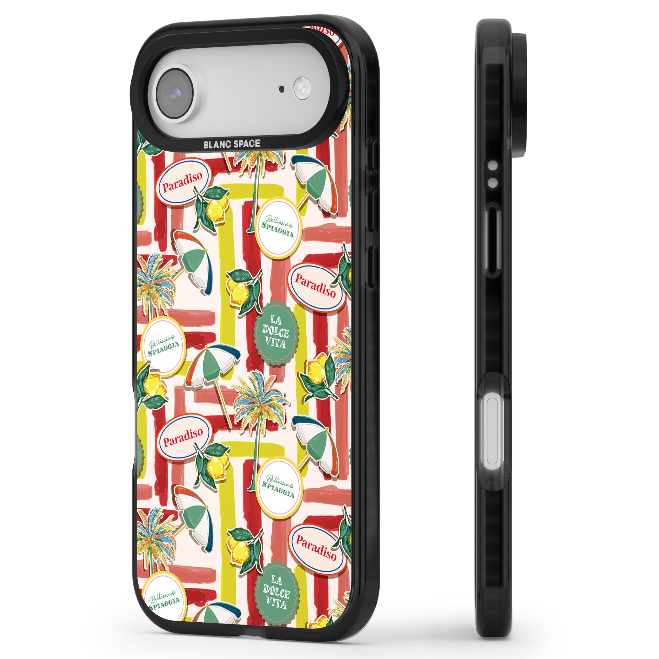 Paradiso Vibes iPhone 17 Air Impact Pro Black Phone Case Side Profile