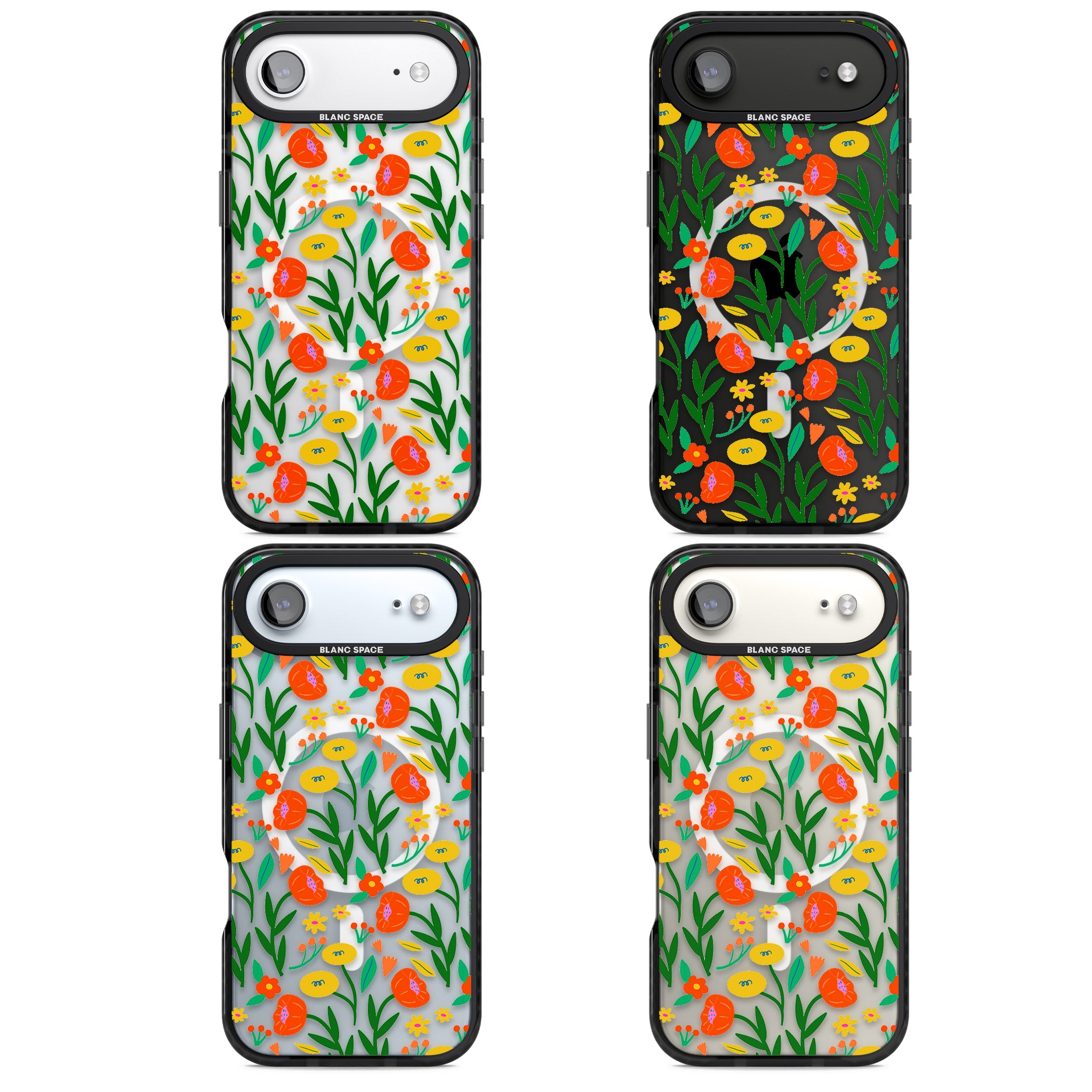 Summer Flower Fiesta iPhone 17 Air Impact Pro Black Phone Case APT Impact Protection