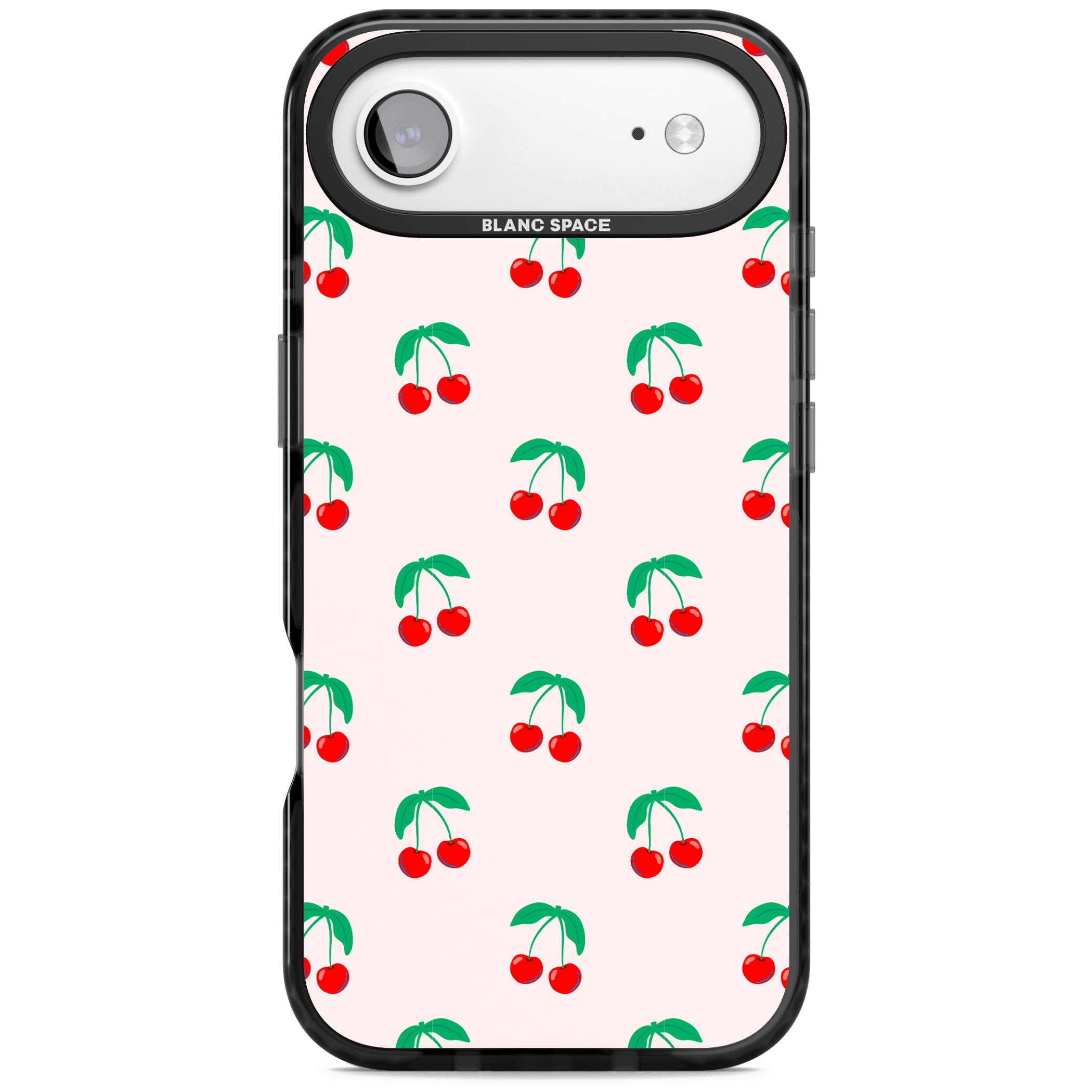 Cute Cherry Pattern iPhone 17 Air Impact Pro Black Phone Case