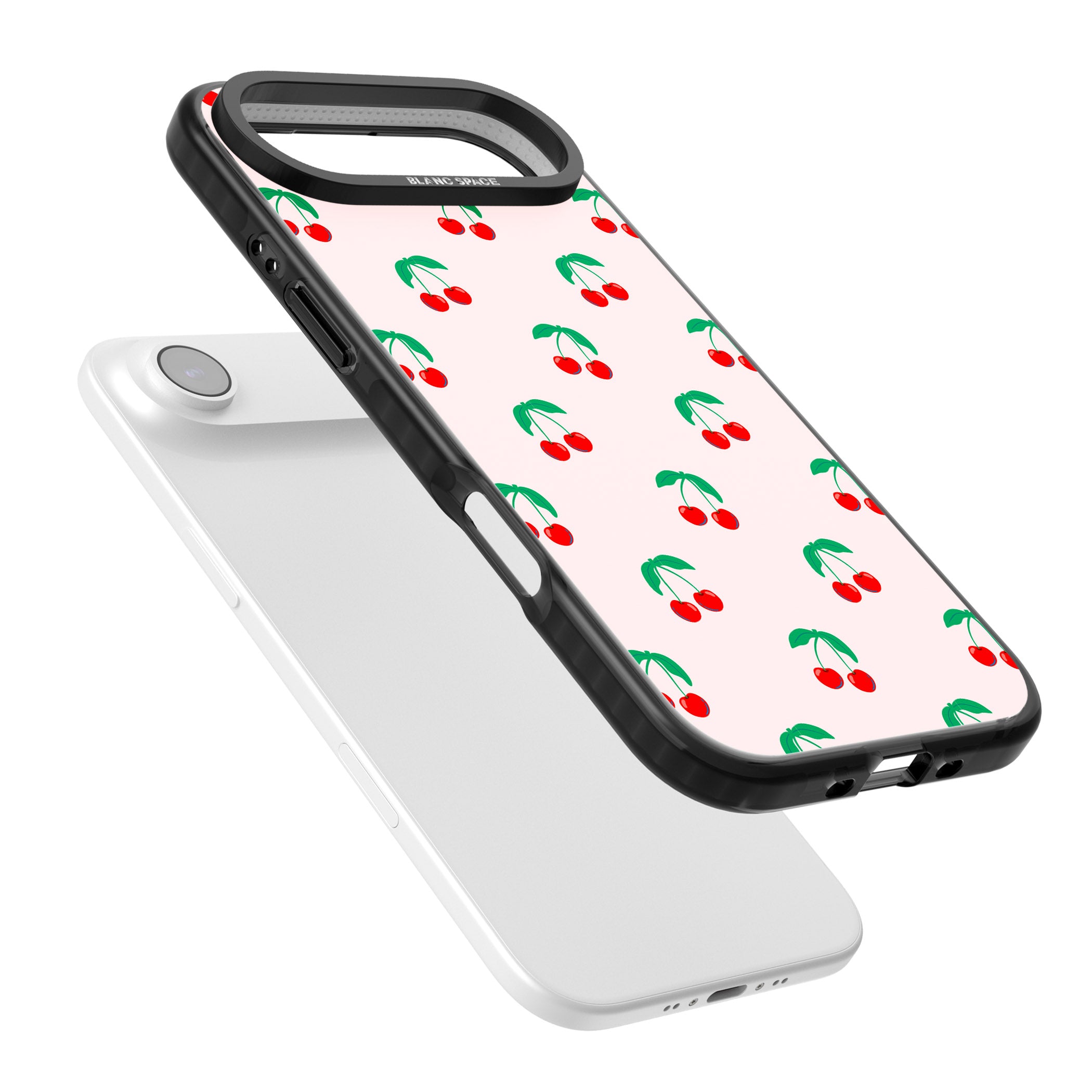 Cute Cherry Pattern iPhone 17 Air Impact Pro Black Phone Case Colours