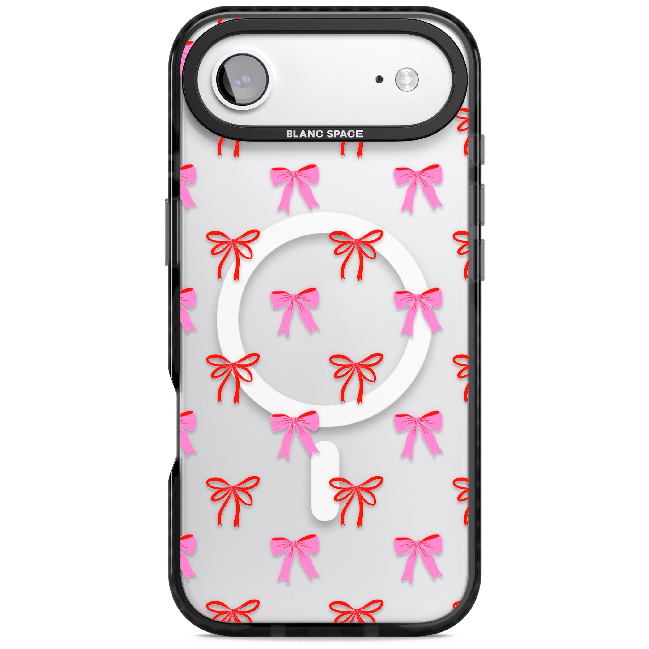 Cute Bow Pattern iPhone 17 Air Impact Pro Black Phone Case