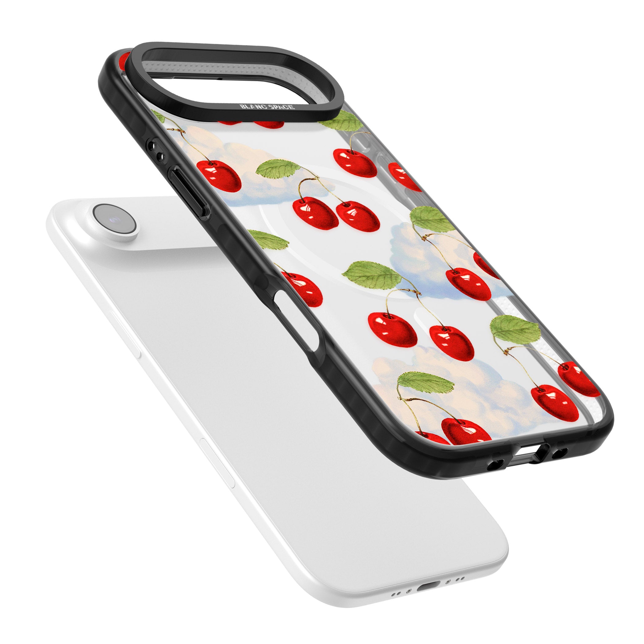 Vintage Cherries & Clouds iPhone 17 Air Impact Pro Black Phone Case Colours
