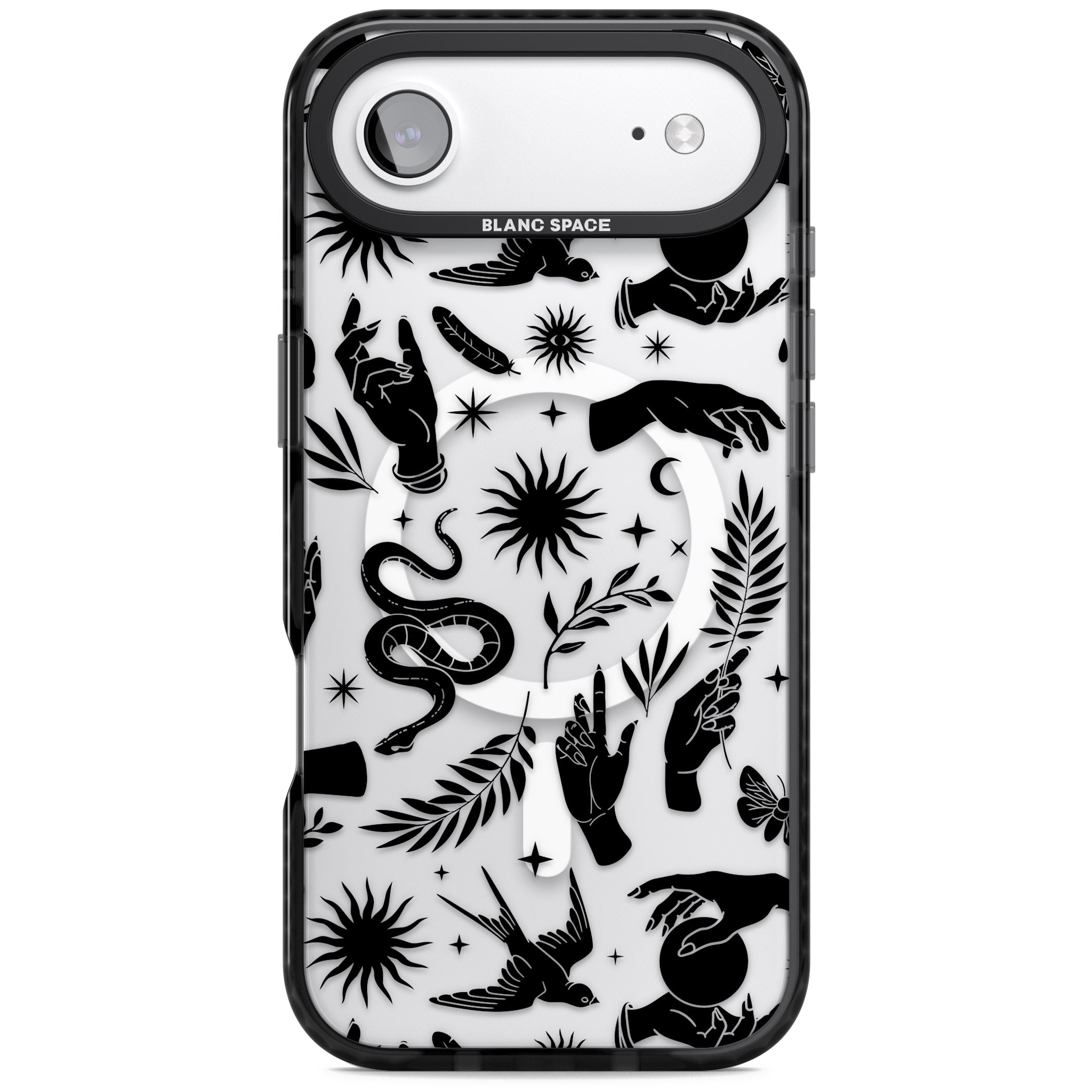 Celestial Pattern (Black) iPhone 17 Air Impact Pro Black Phone Case