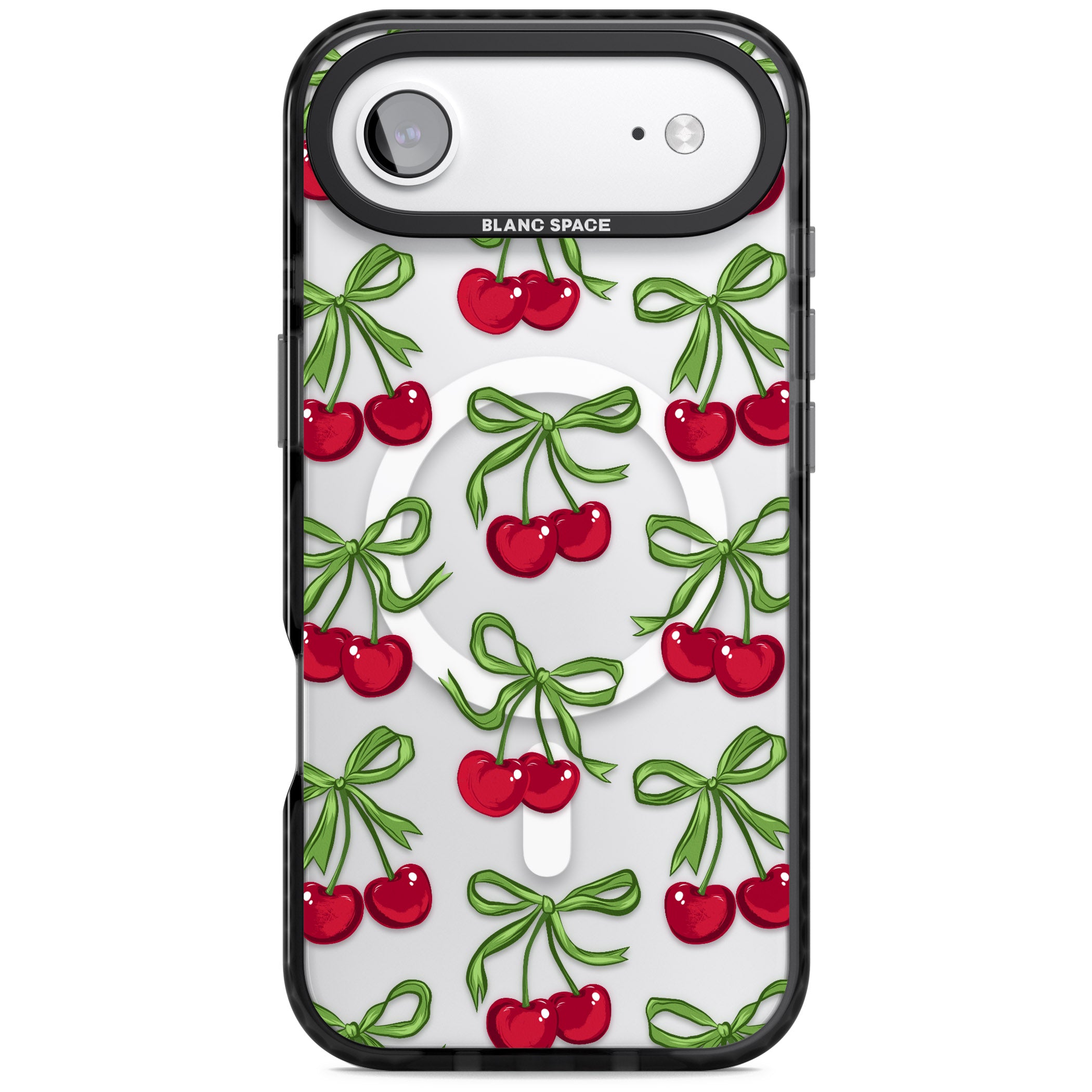 Cherry Bows iPhone 17 Air Impact Pro Black Phone Case