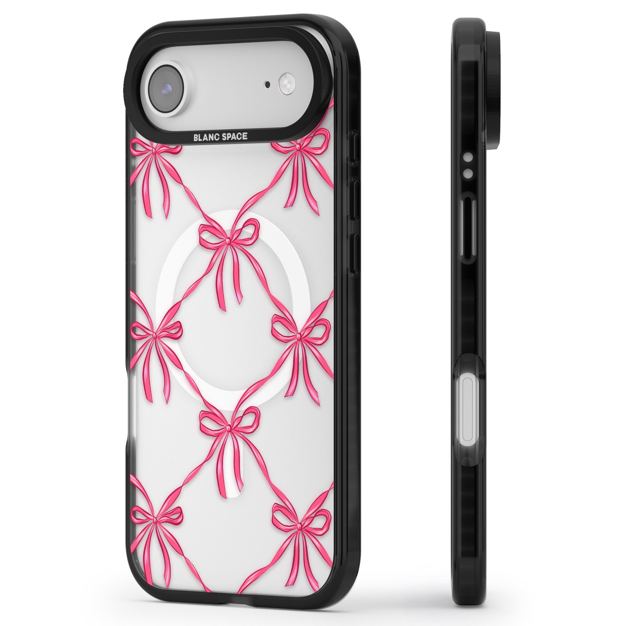 Bow Knots iPhone 17 Air Impact Pro Black Phone Case Side Profile