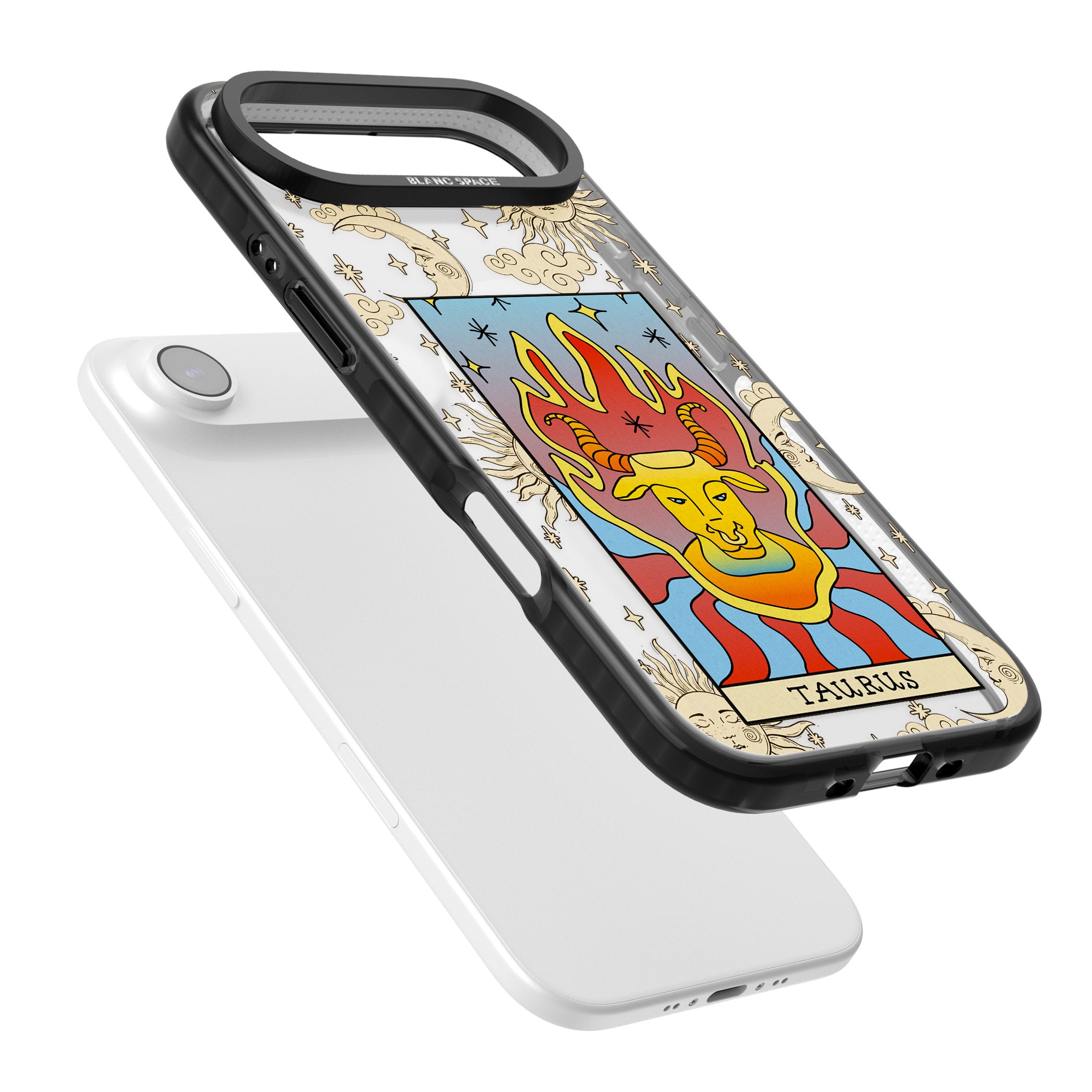 Celestial Zodiac Taurus iPhone 17 Air Impact Pro Black Phone Case Colours