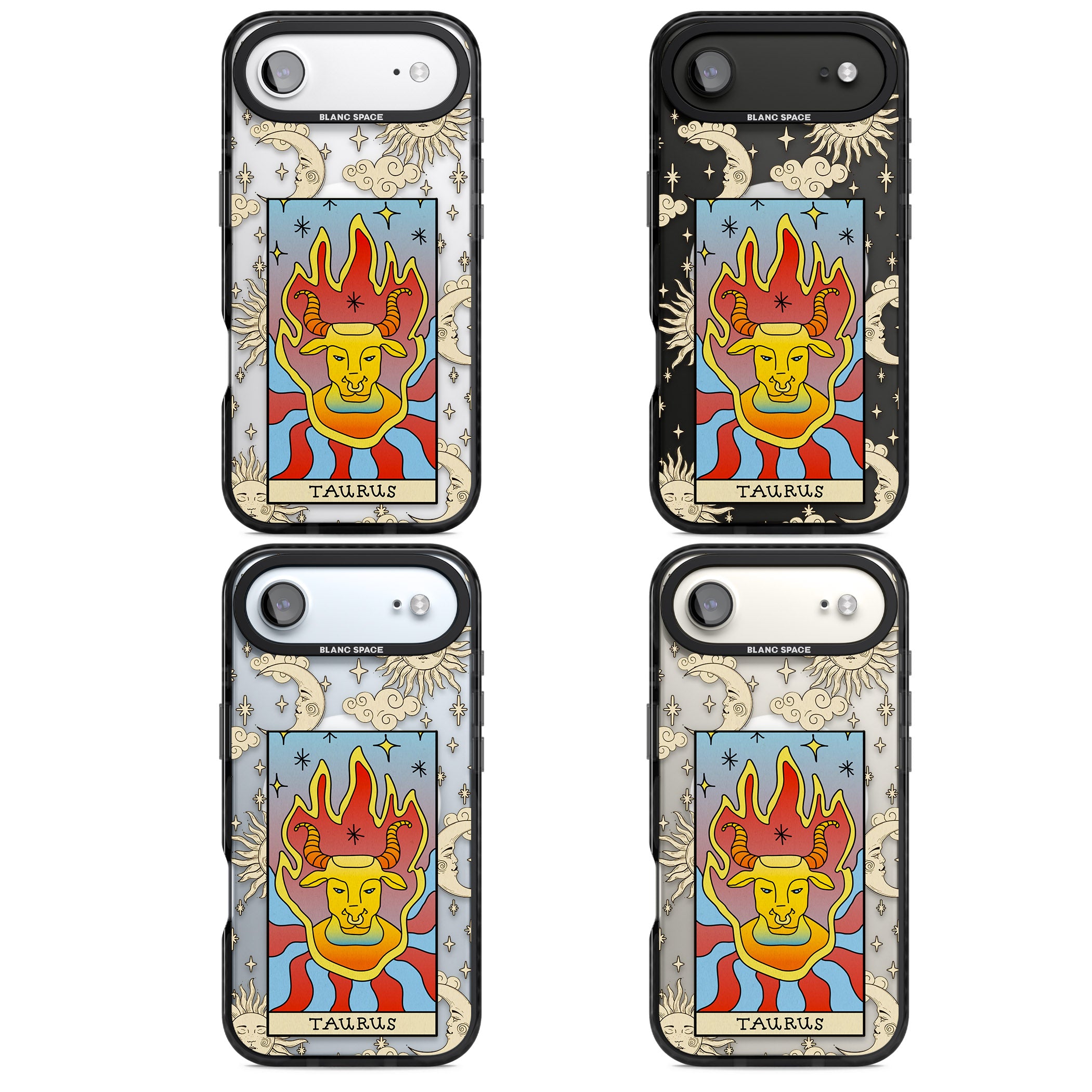 Celestial Zodiac Taurus iPhone 17 Air Impact Pro Black Phone Case APT Impact Protection