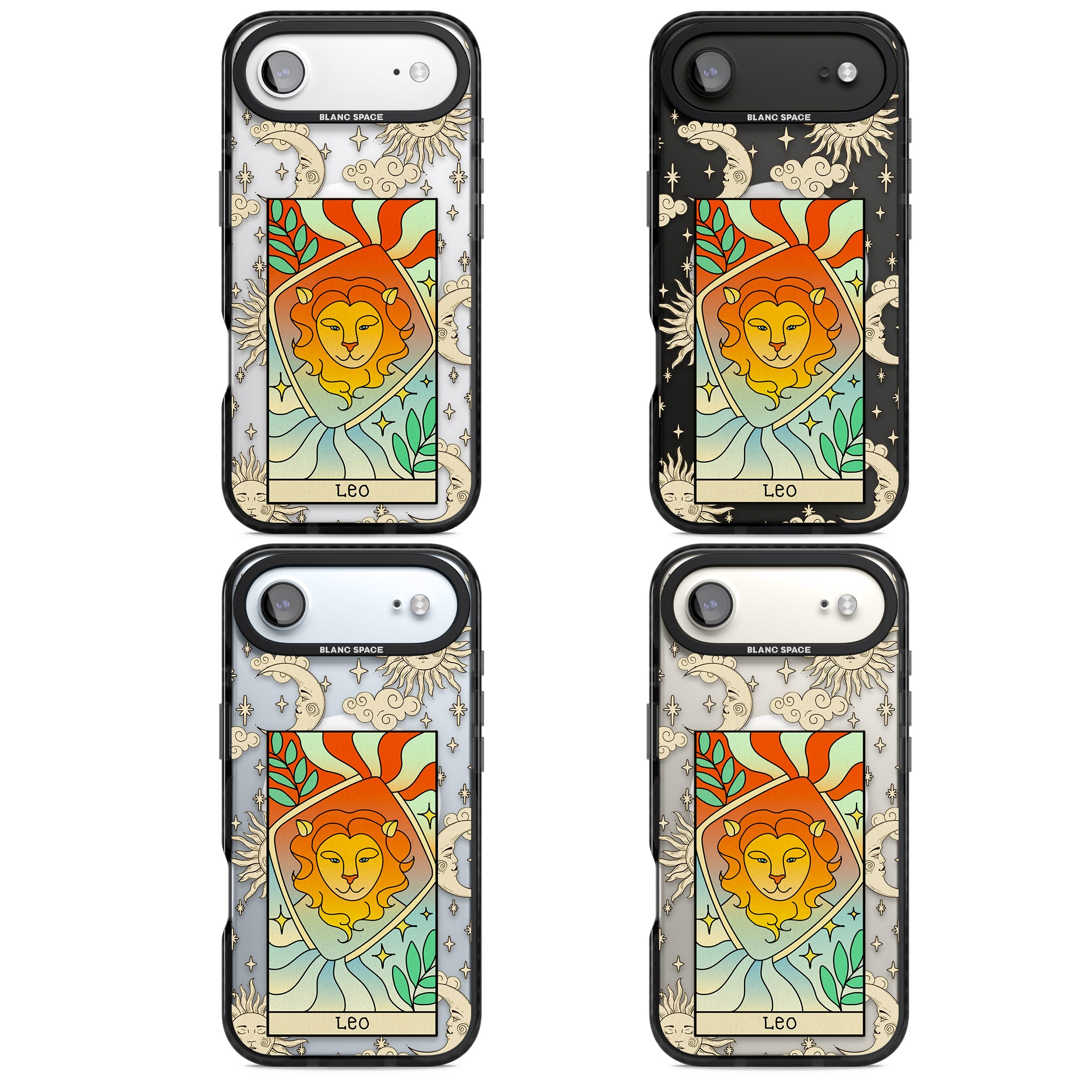 Celestial Zodiac Leo iPhone 17 Air Impact Pro Black Phone Case APT Impact Protection