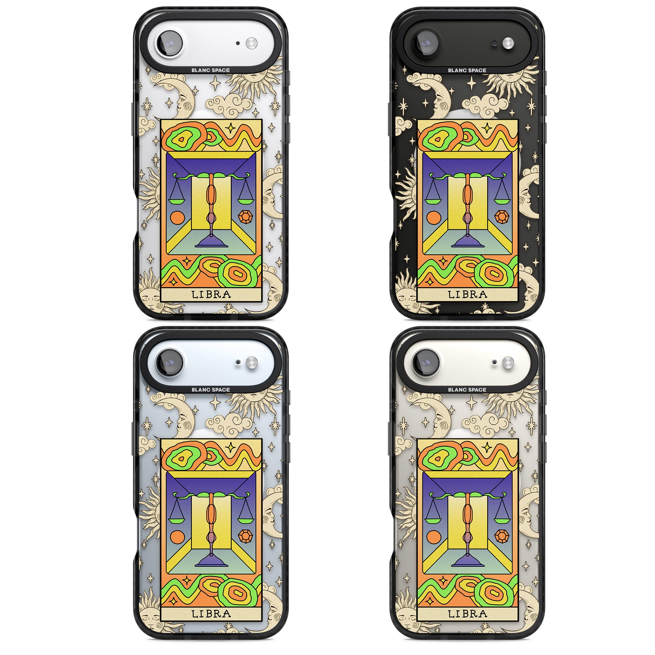 Celestial Zodiac Libra iPhone 17 Air Impact Pro Black Phone Case APT Impact Protection