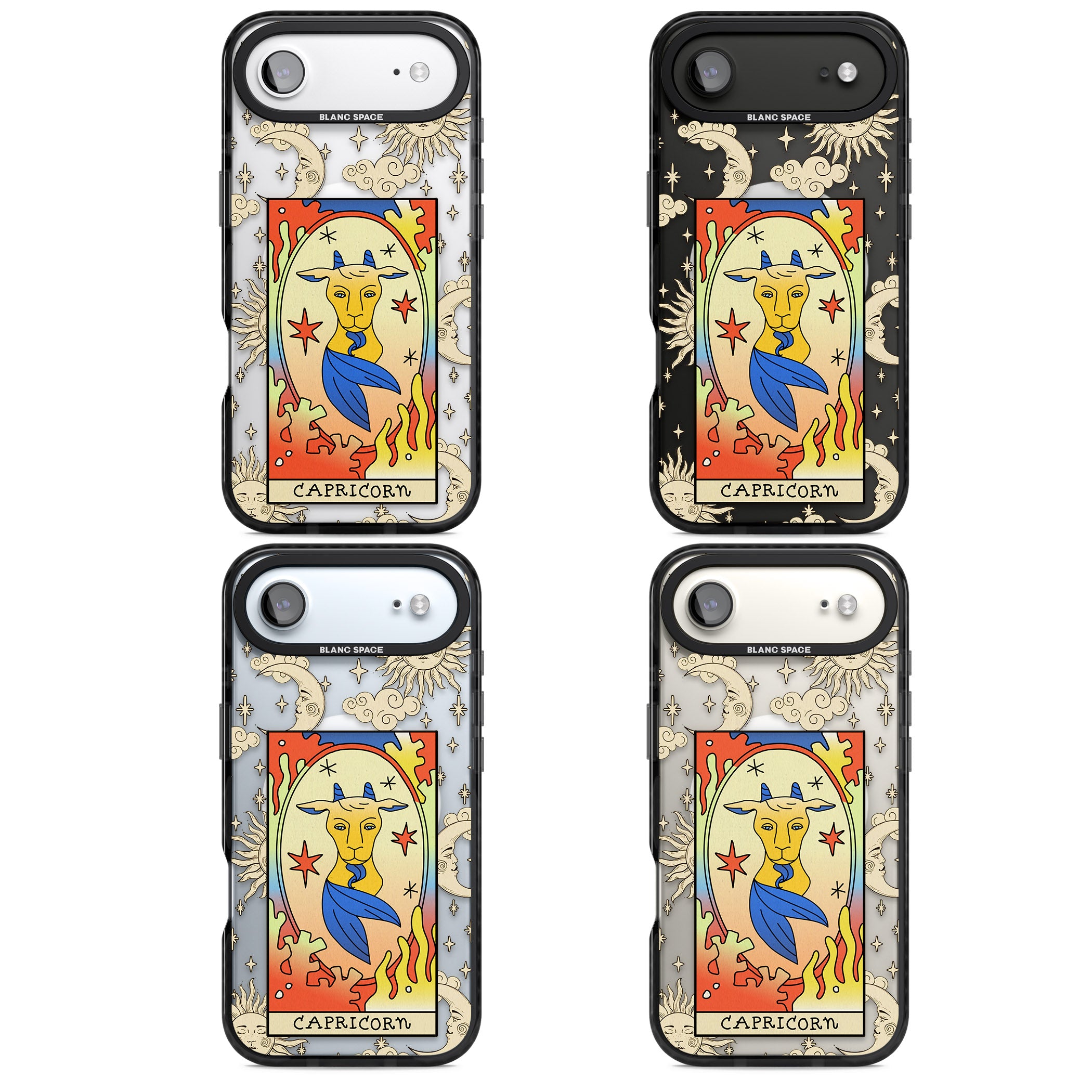 Celestial Zodiac Capricorn iPhone 17 Air Impact Pro Black Phone Case APT Impact Protection