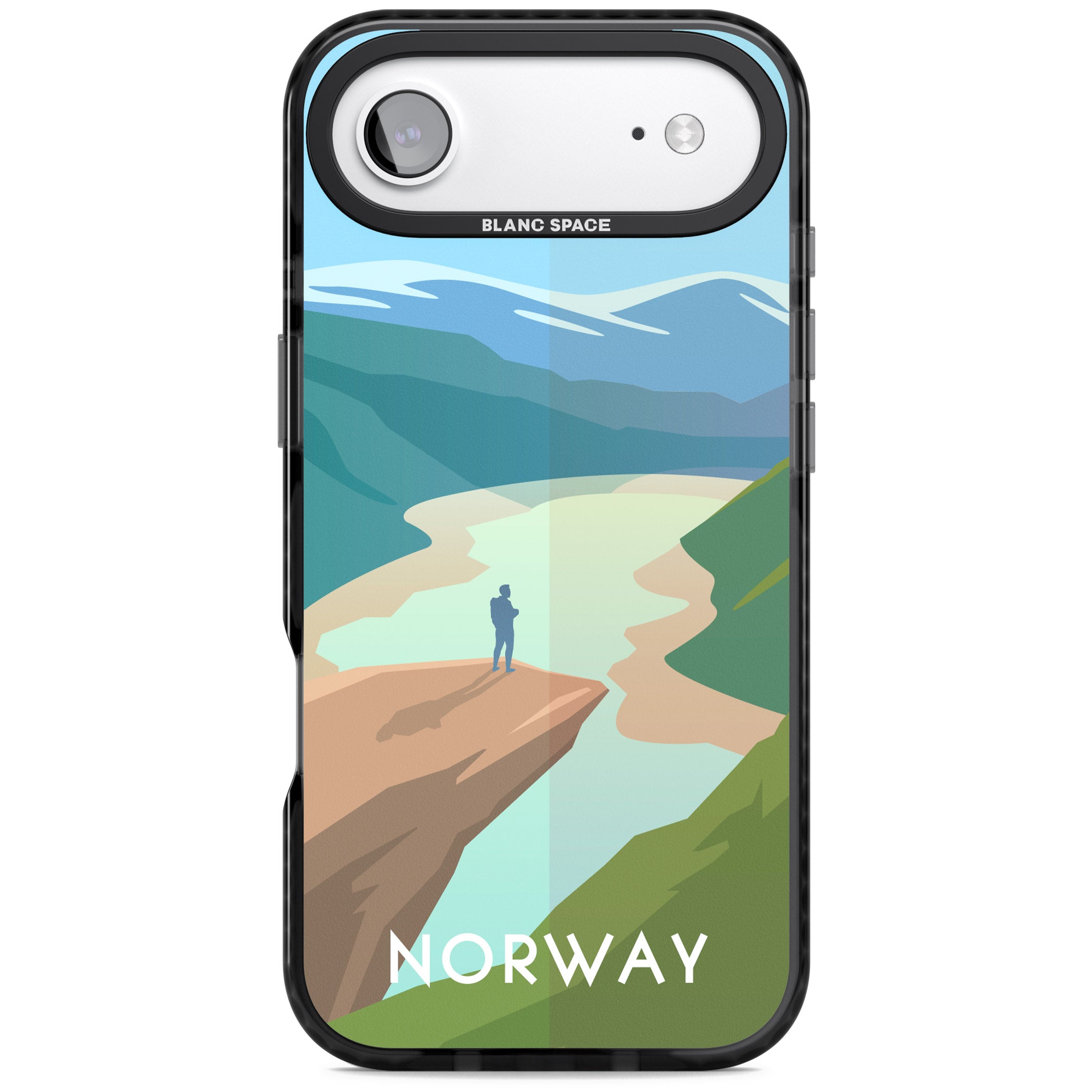Vintage Travel Poster Norway iPhone 17 Air Impact Pro Black Phone Case