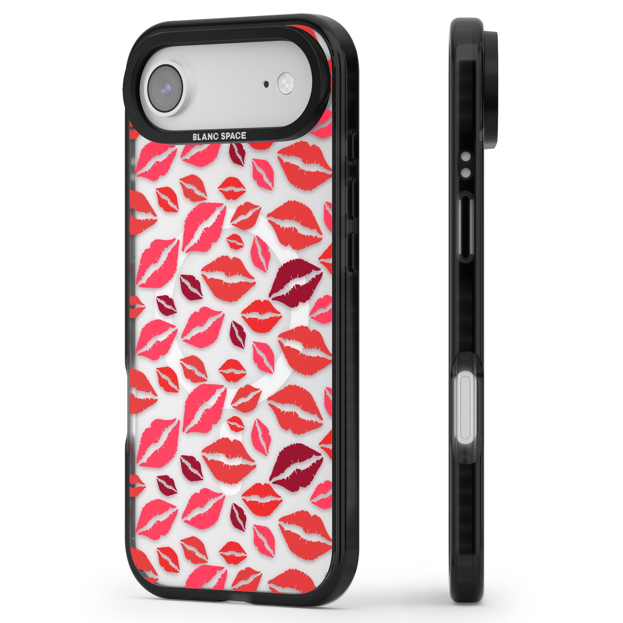 Lips Pattern iPhone 17 Air Impact Pro Black Phone Case Side Profile