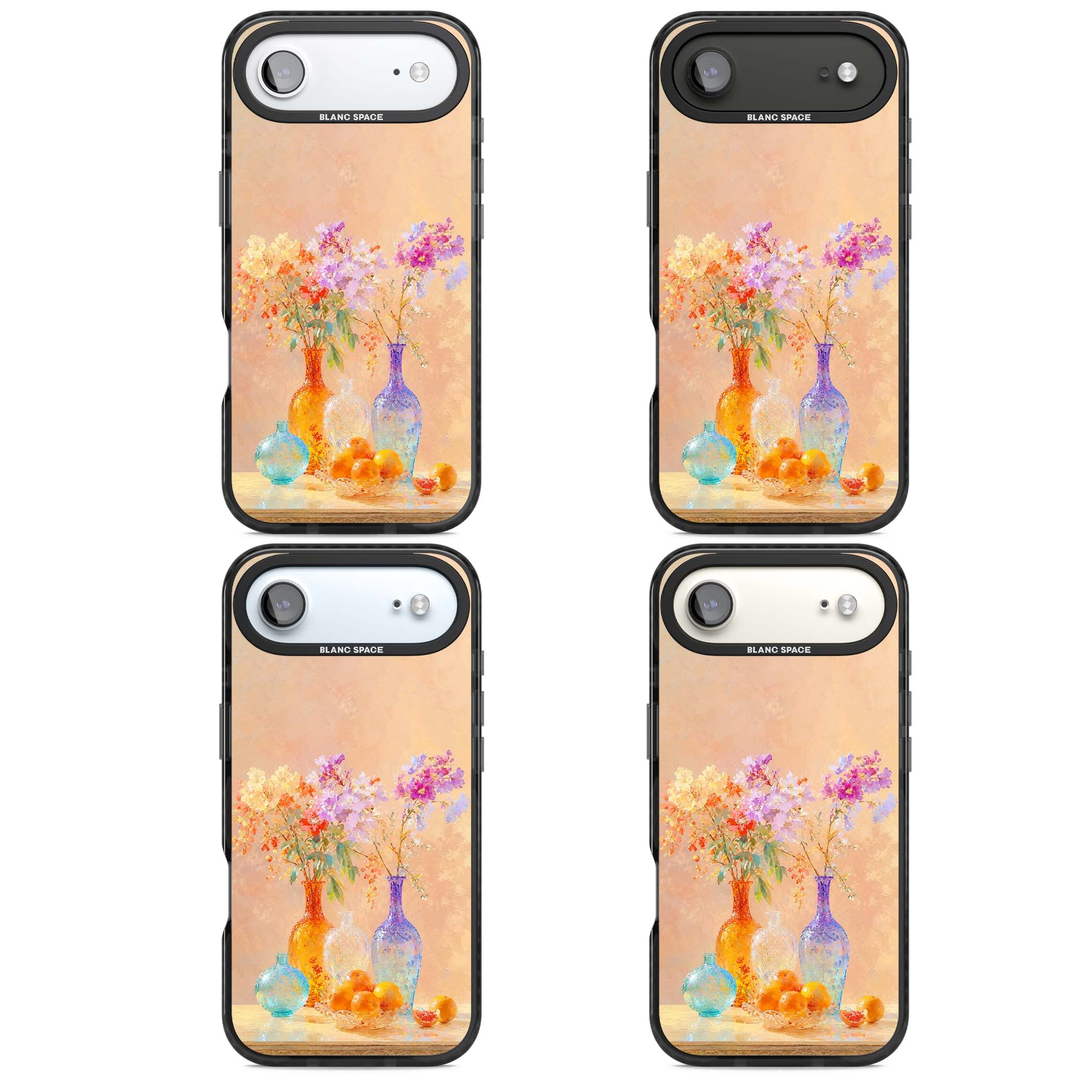 Peach Glass art iPhone case | Black Impact Magsafe case for iPhone Air
