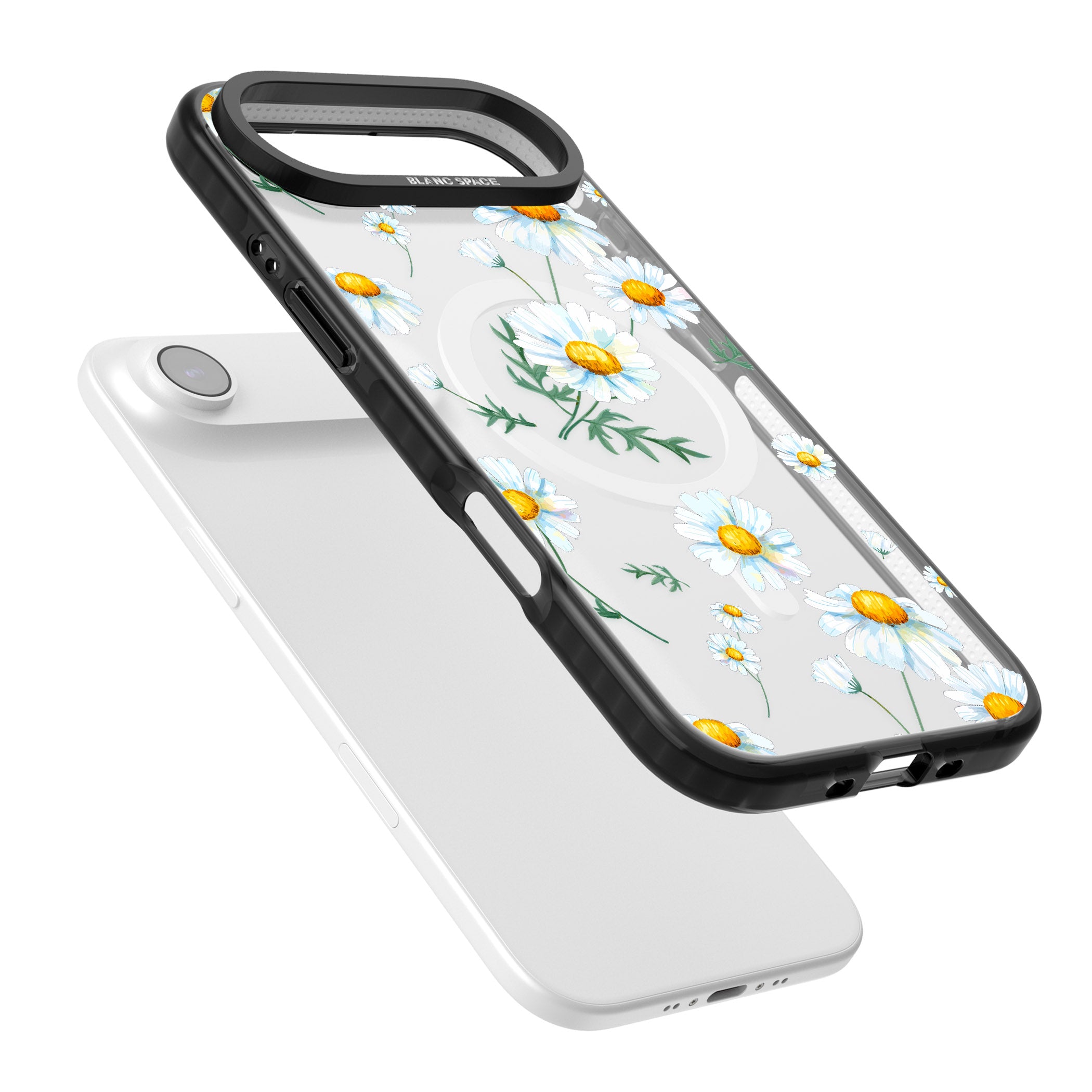 Vintage Painted Daisies iPhone 17 Air Impact Pro Black Phone Case Colours