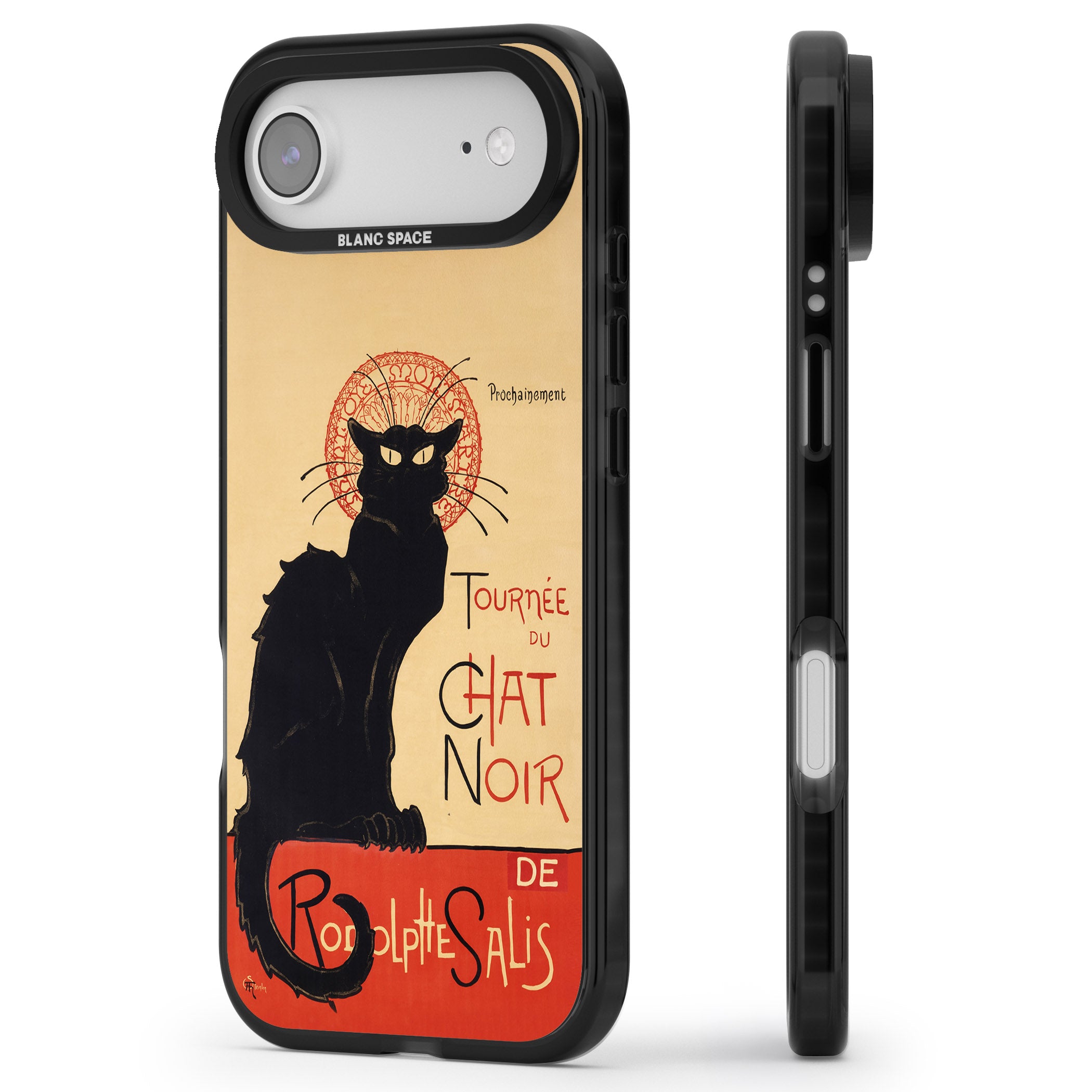 Tournee Du Chat Noir Poster iPhone 17 Air Impact Pro Black Phone Case Side Profile