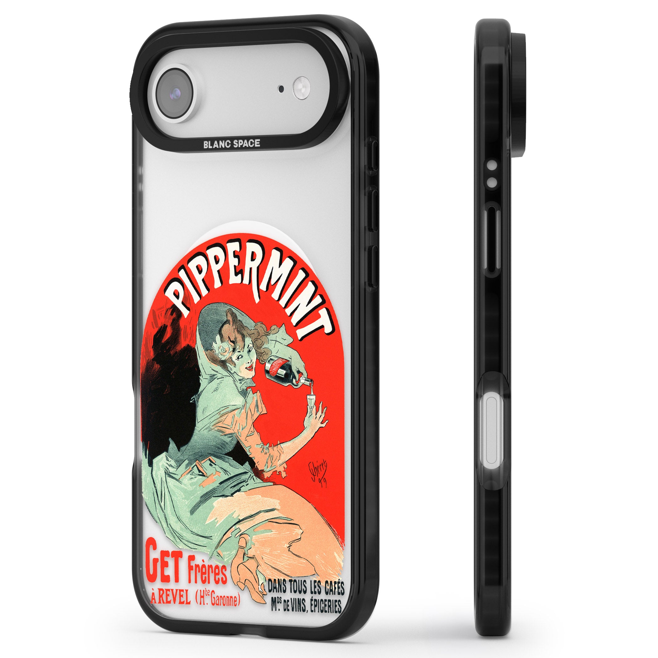 Pippermint Poster iPhone 17 Air Impact Pro Black Phone Case Side Profile