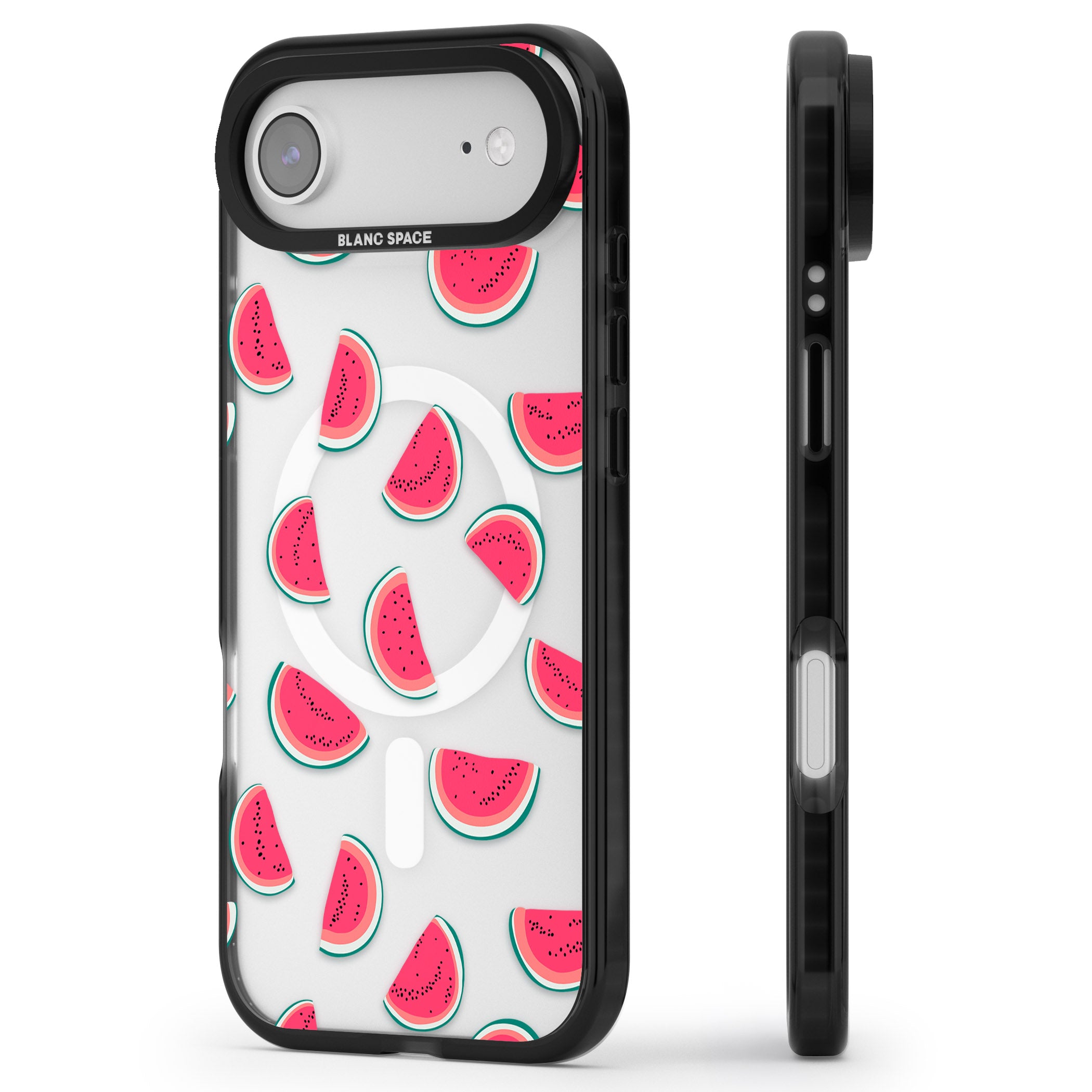 Watermelon Slices iPhone 17 Air Impact Pro Black Phone Case Side Profile