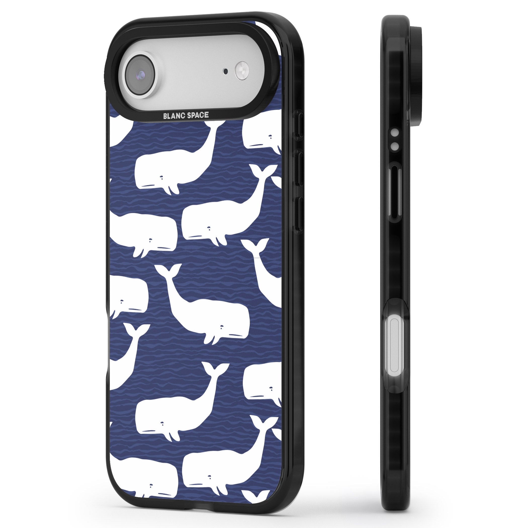 Whale Dreams iPhone 17 Air Impact Pro Black Phone Case Side Profile