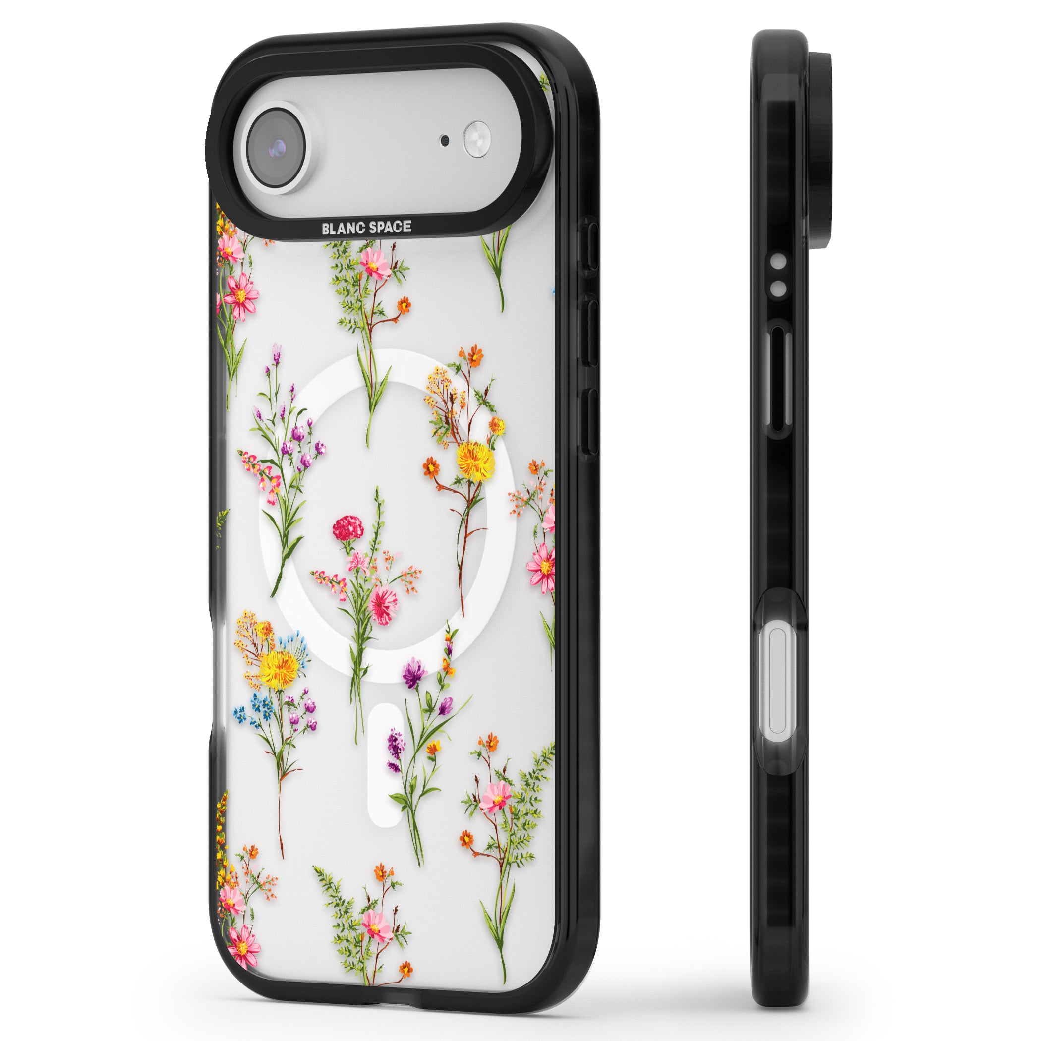 Picked Wildflowers iPhone 17 Air Impact Pro Black Phone Case Side Profile